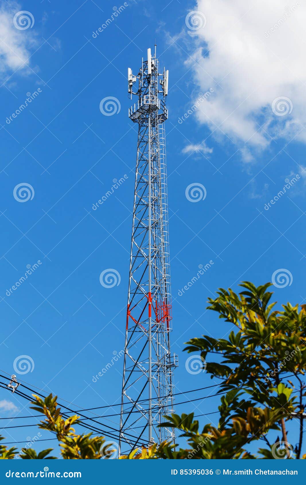 Antenna repeater tower stock photo. Image of antenna 85395036