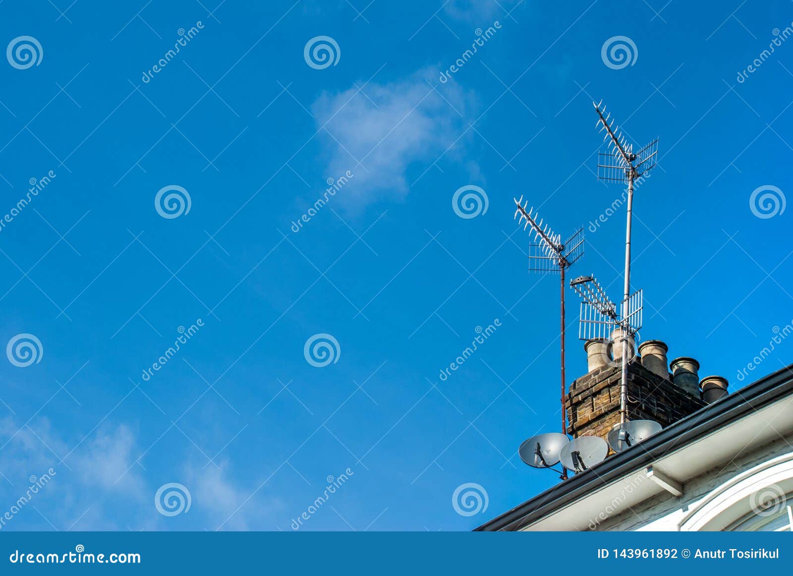 Antenna on the Roof of the House Stock Photo Image of signal, channel