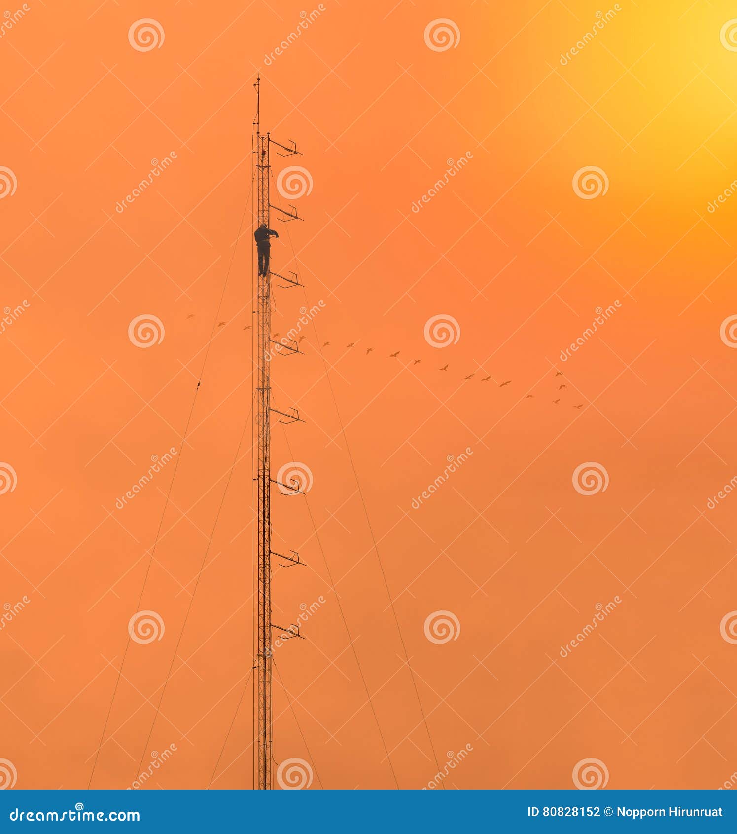Antenna tower stock photo. Image of communication, people 80828152