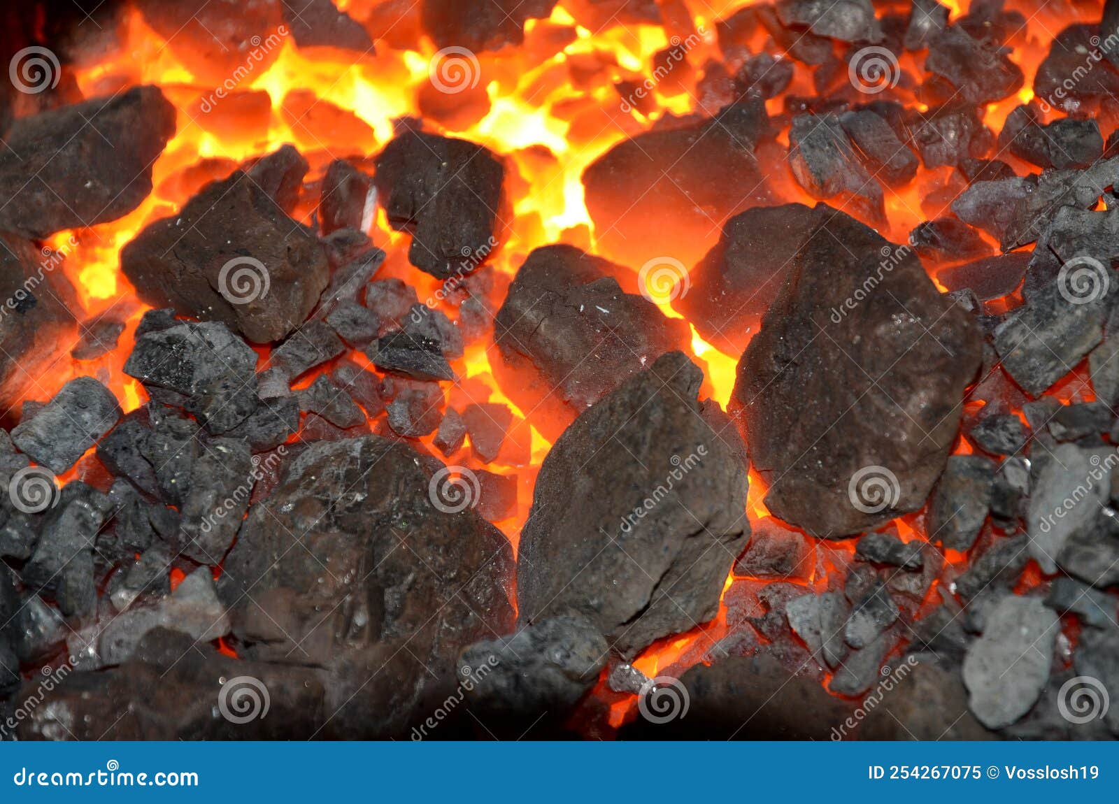 Anthracite Coal Flares Up from the Bottom Up. Stock Image Image of