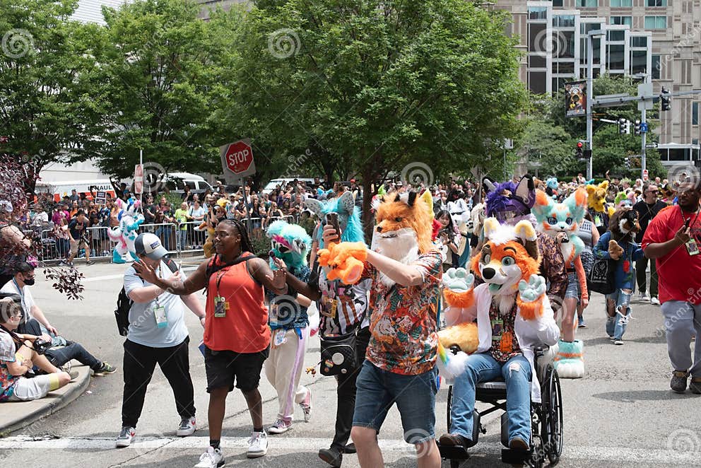 Anthrocon Furries Parade Pittsburgh 2023 Editorial Photography Image