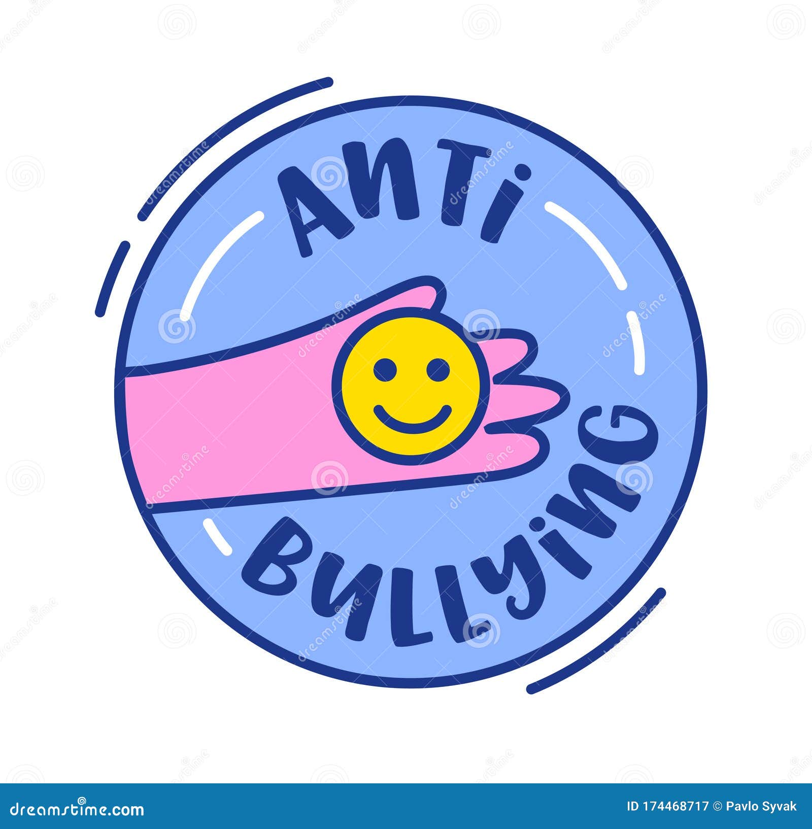 Anti Bullying Banner or Icon. Human Hand Holding Yellow Smile Face ...