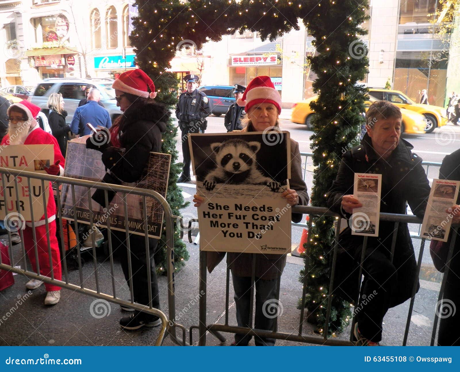 Anti Fur Protest Lord and Taylor New York City. Editorial Stock Photo ...