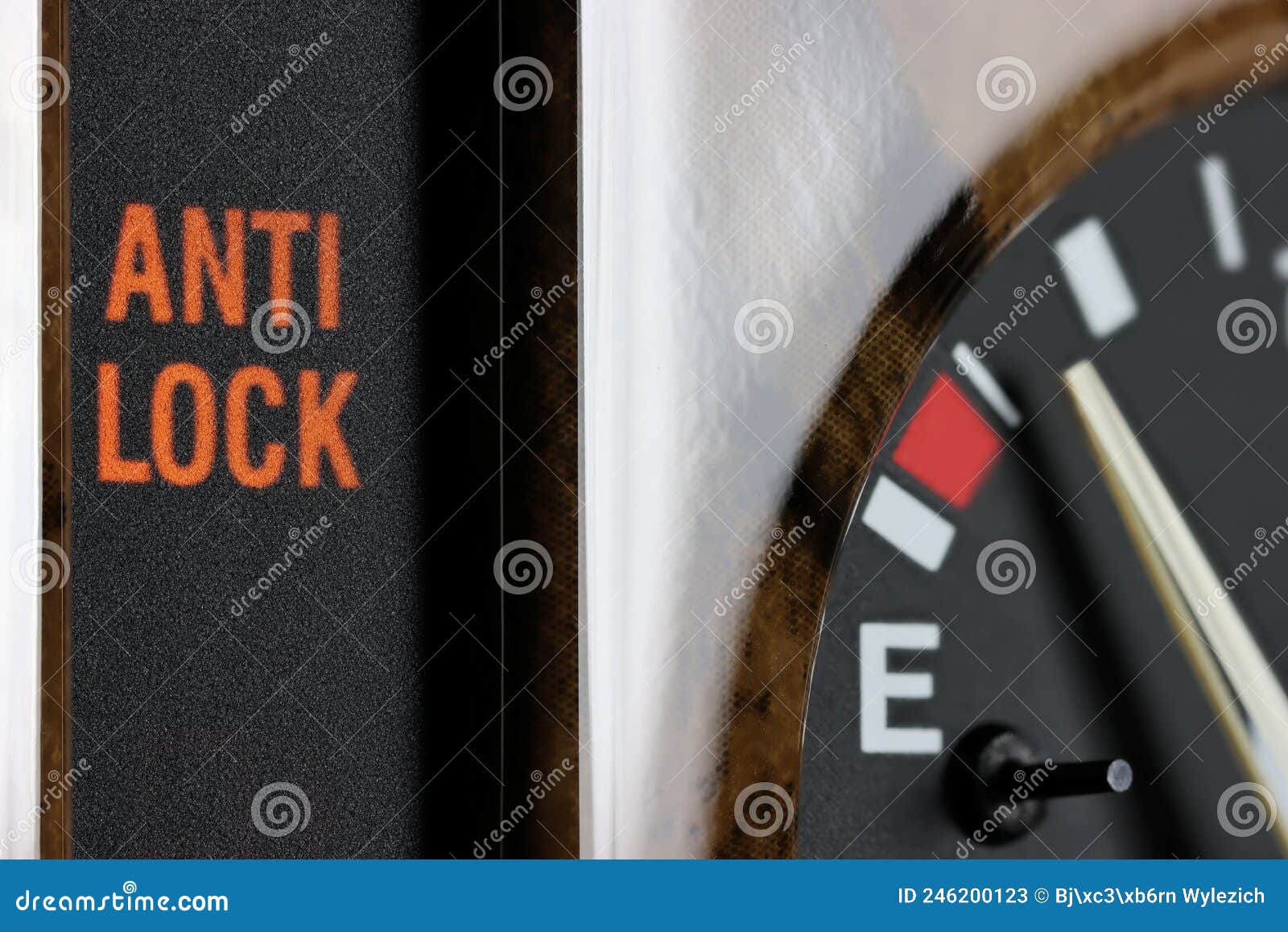 Anti lock warning light stock image. Image of lock, control 246200123