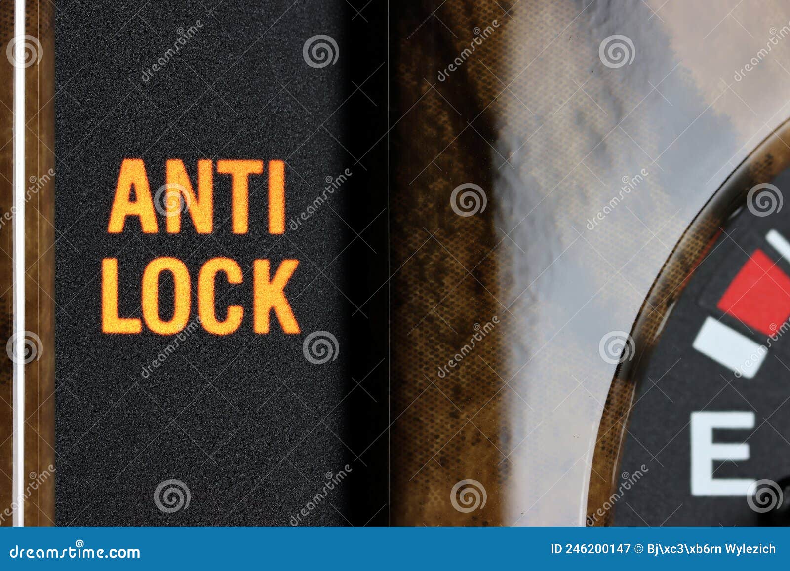 Anti lock warning light stock image. Image of control 246200147