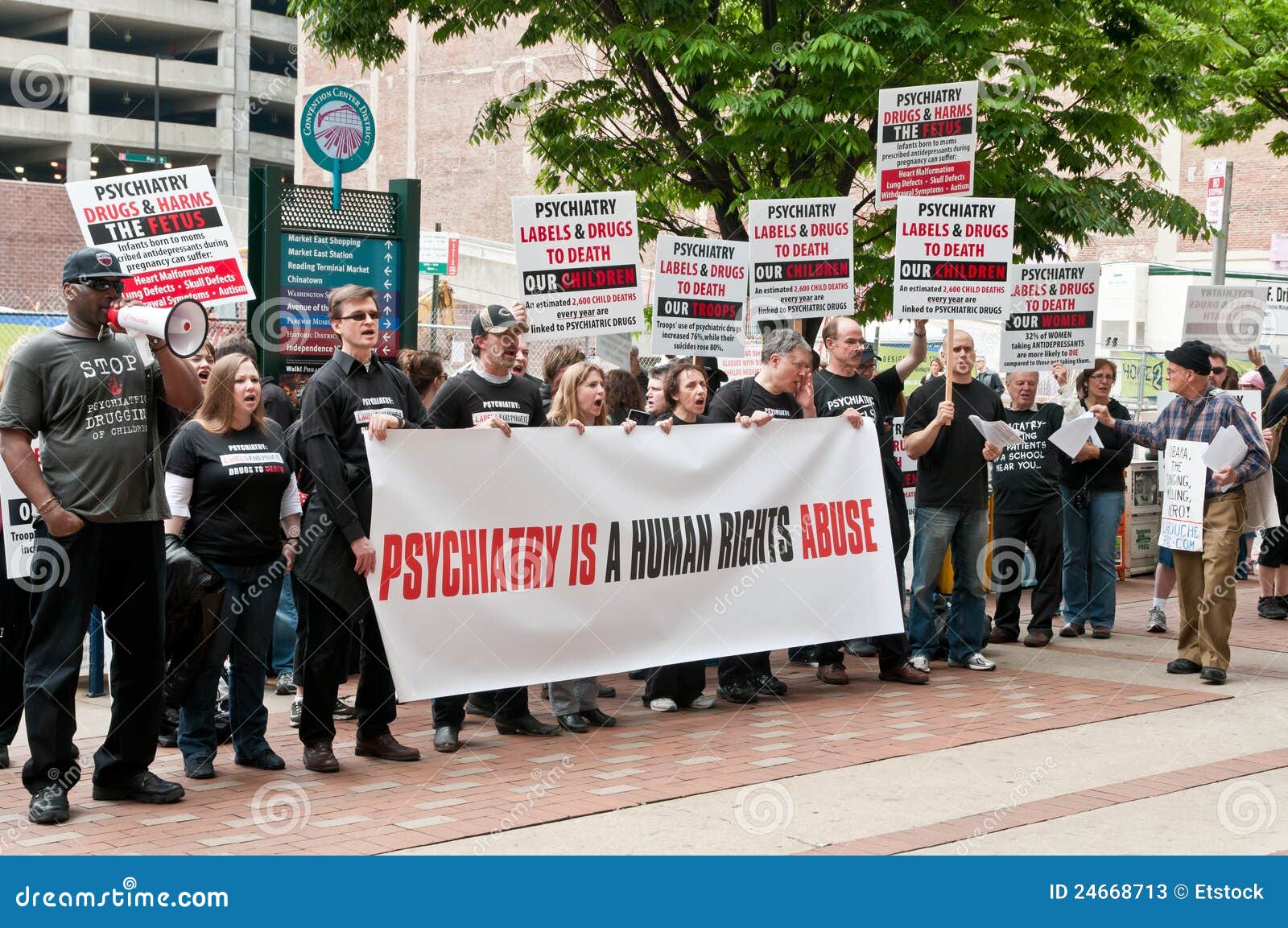 AntiPsychiatry Protests in Philadelphia, May 2012 Editorial Stock