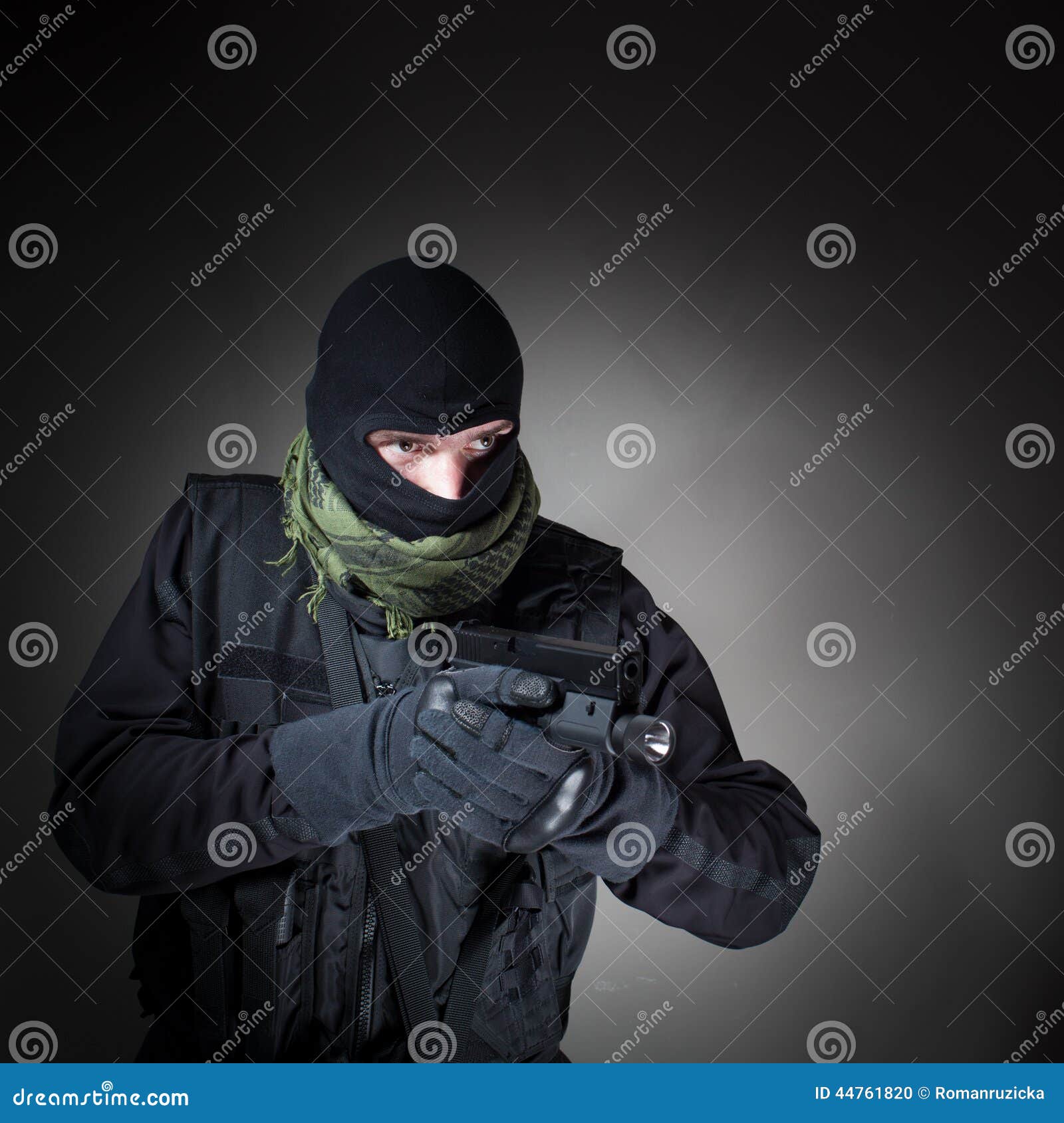 Anti-terrorist Unit Policeman during Mission Stock Photo - Image of