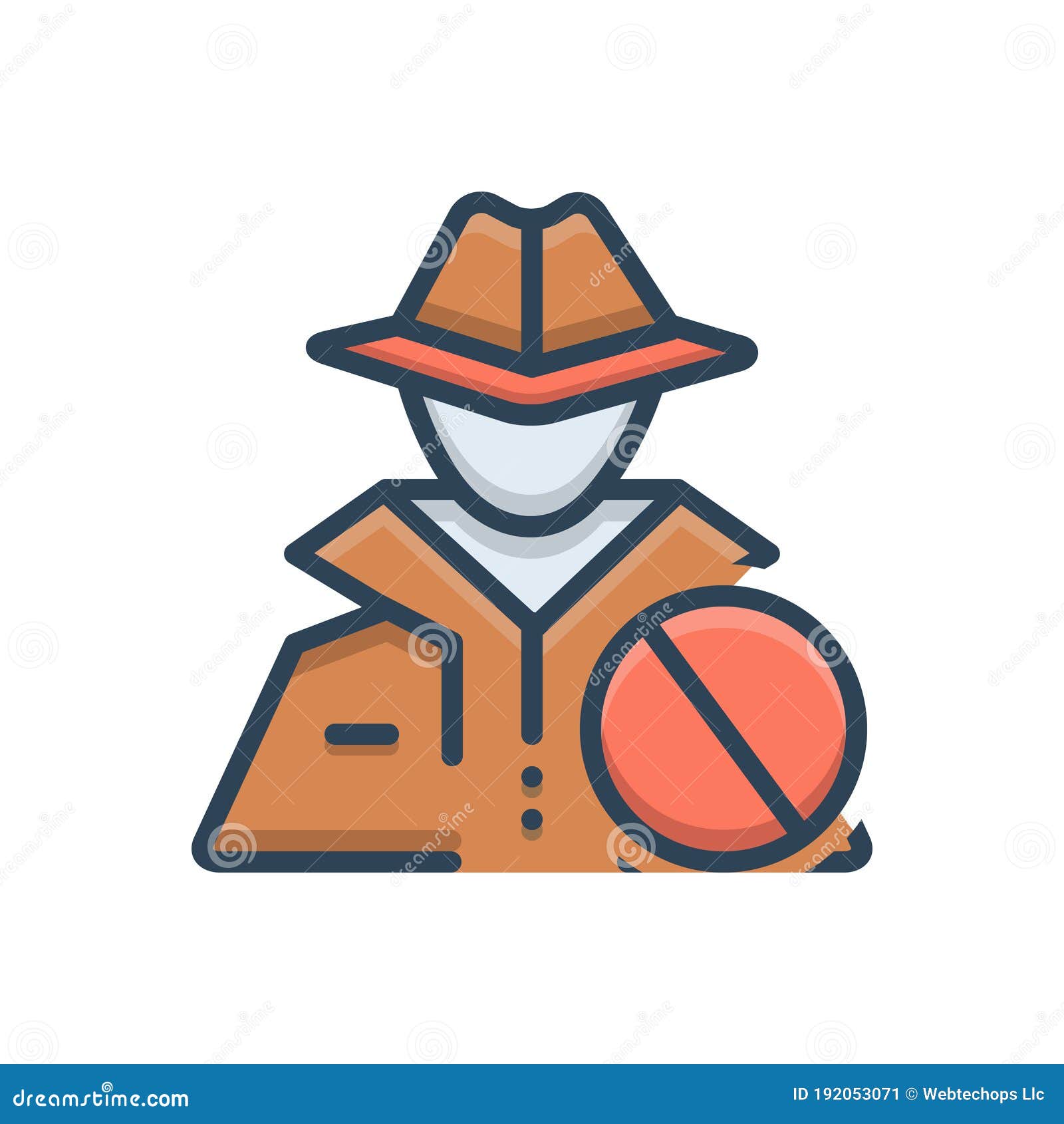 Color Illustration Icon for Anti Theft, Protection and Hacker Stock