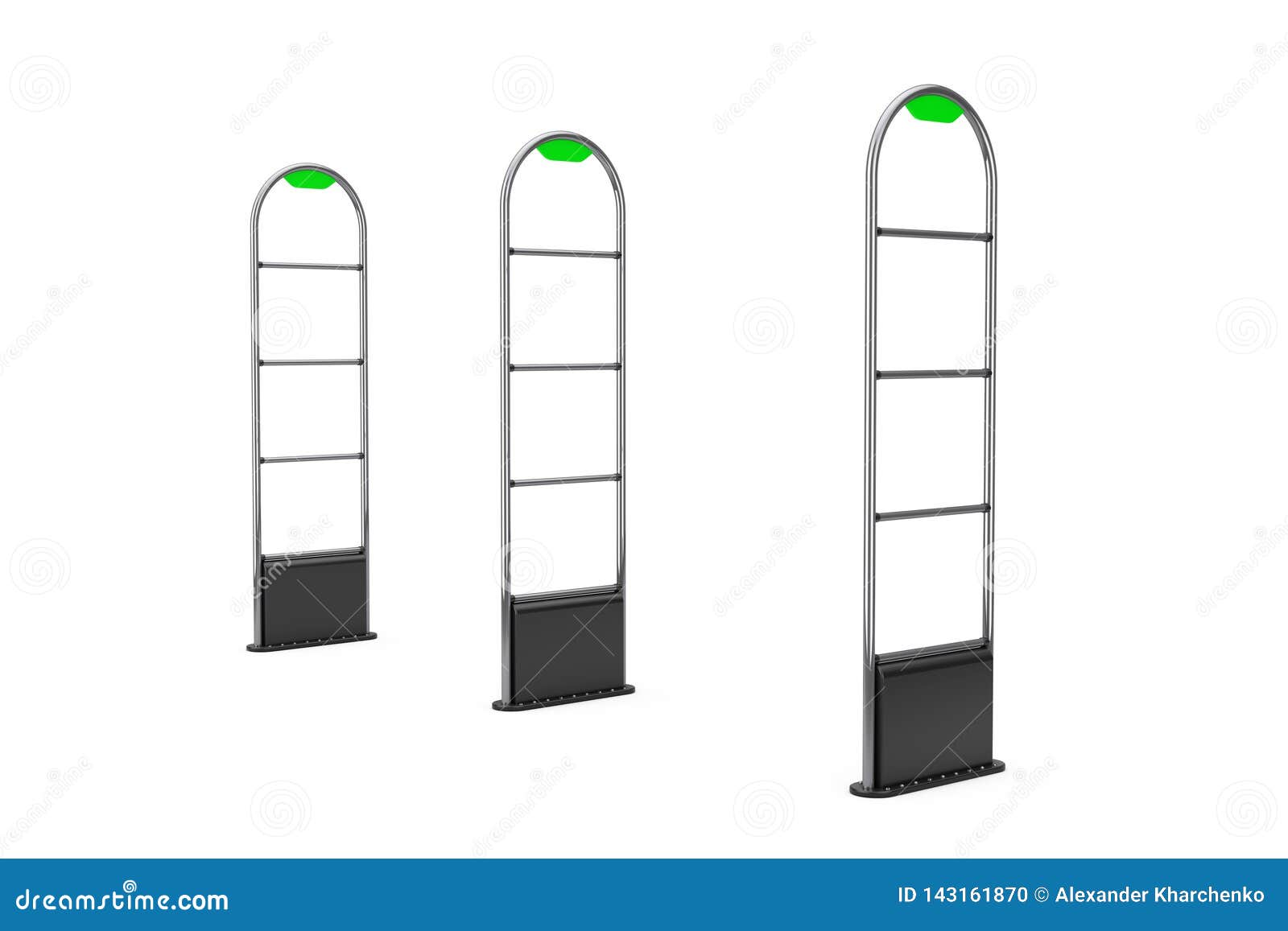 anti theft sensor security gate scanner. 3d rendering