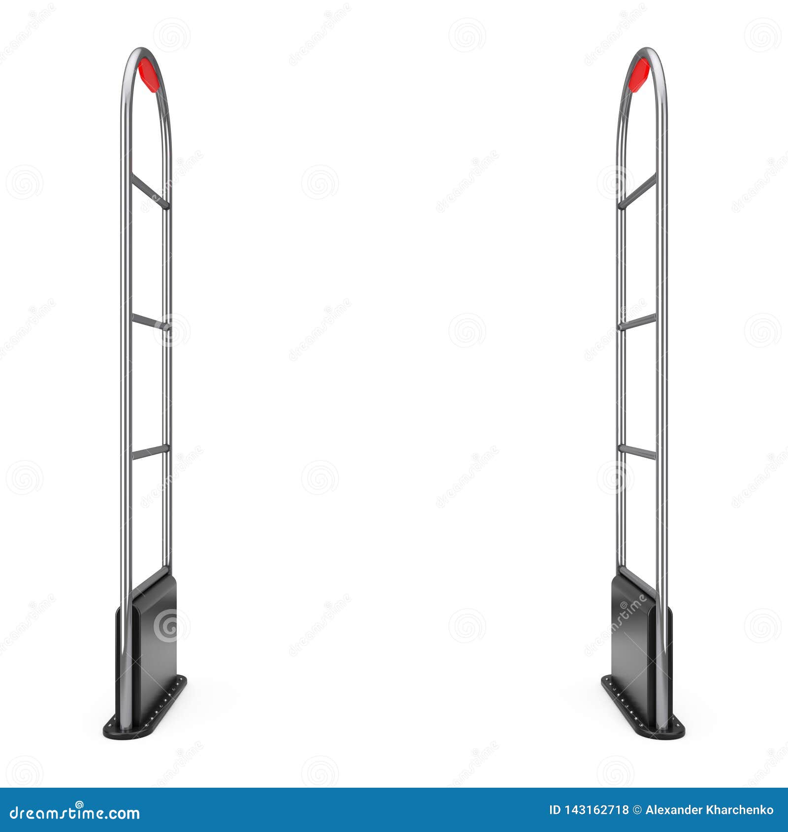 anti theft sensor security gate scanner. 3d rendering