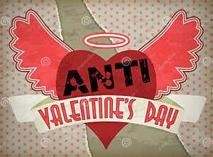 Anti Valentine s Day Party Card Vector Stock Vector Illustration Of 