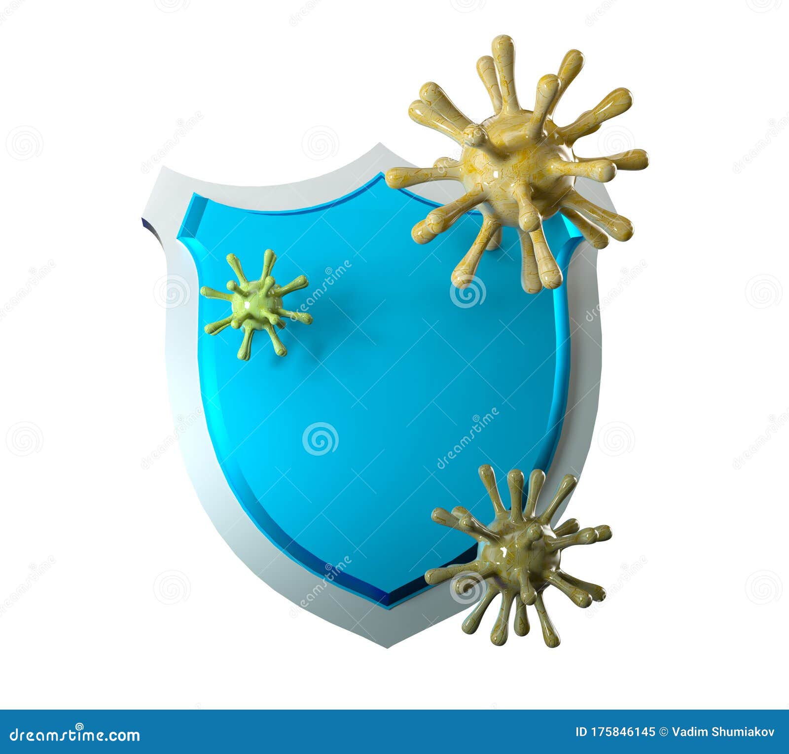 antibacterial or anti virus shield, health protect concept. 3d rendering