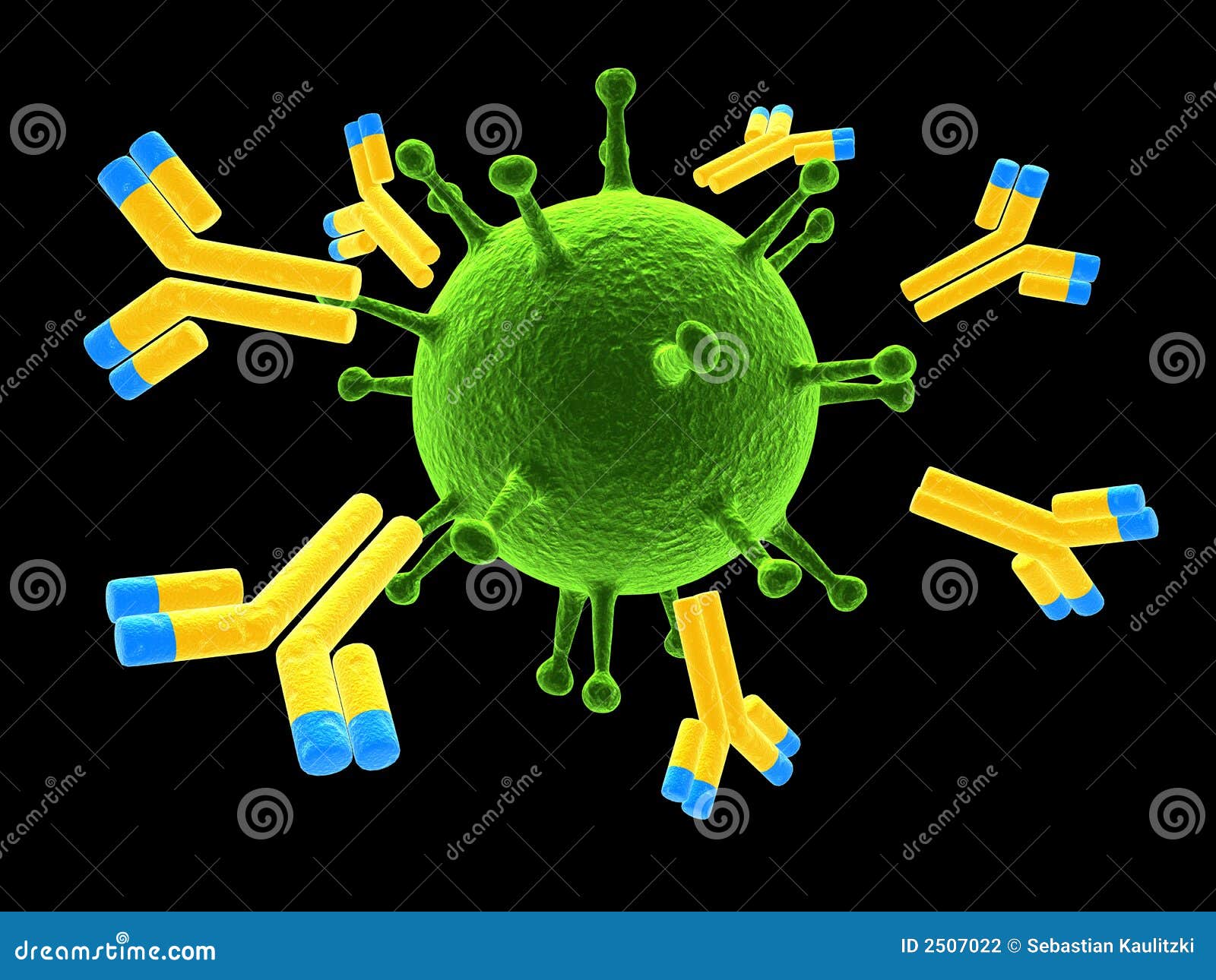 Antibodies attacking virus stock illustration. Image of bacillus 2507022