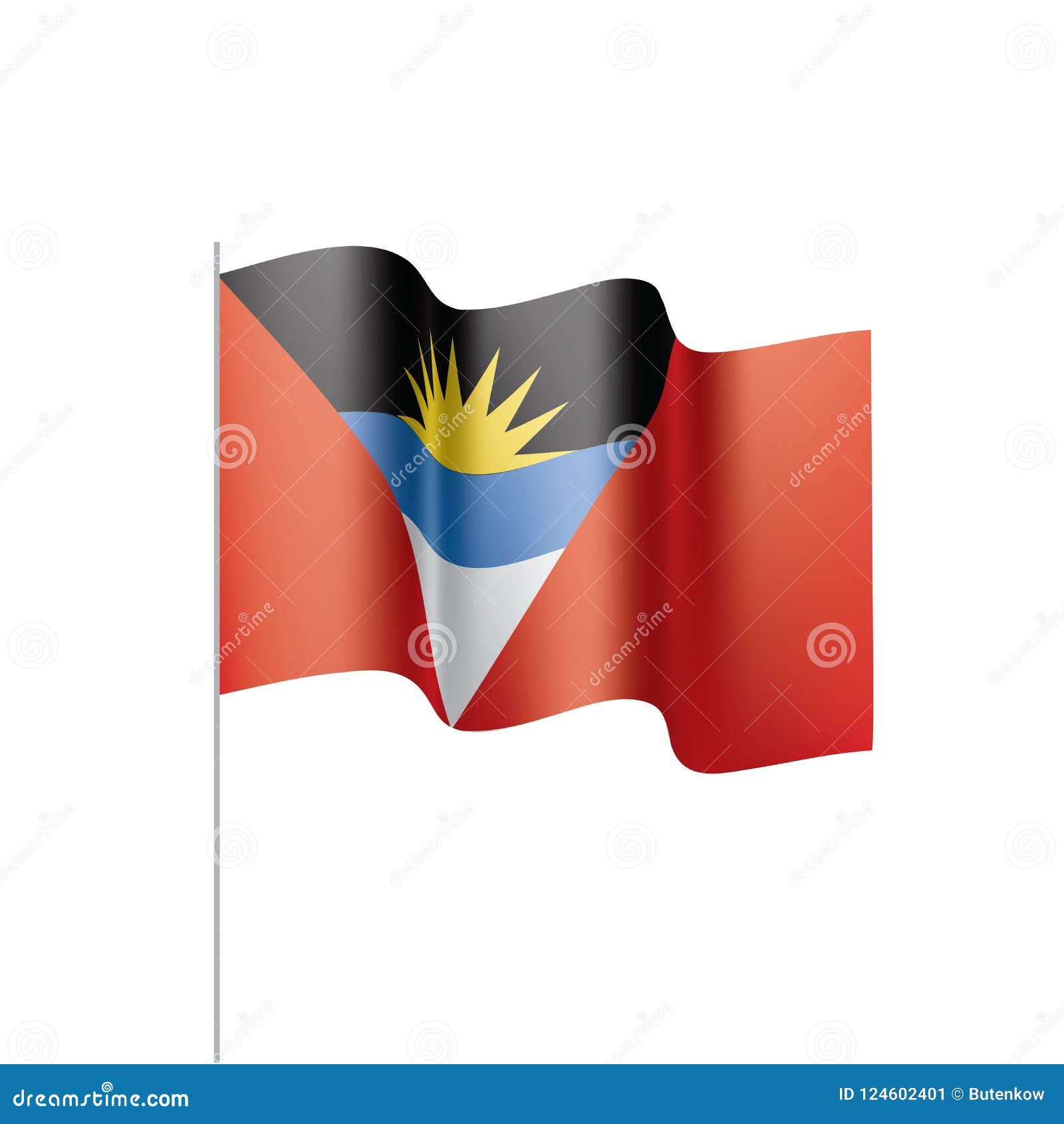 Download Flag Of Antigua And Barbuda Stock Vector - Illustration of continent, black: 124602401