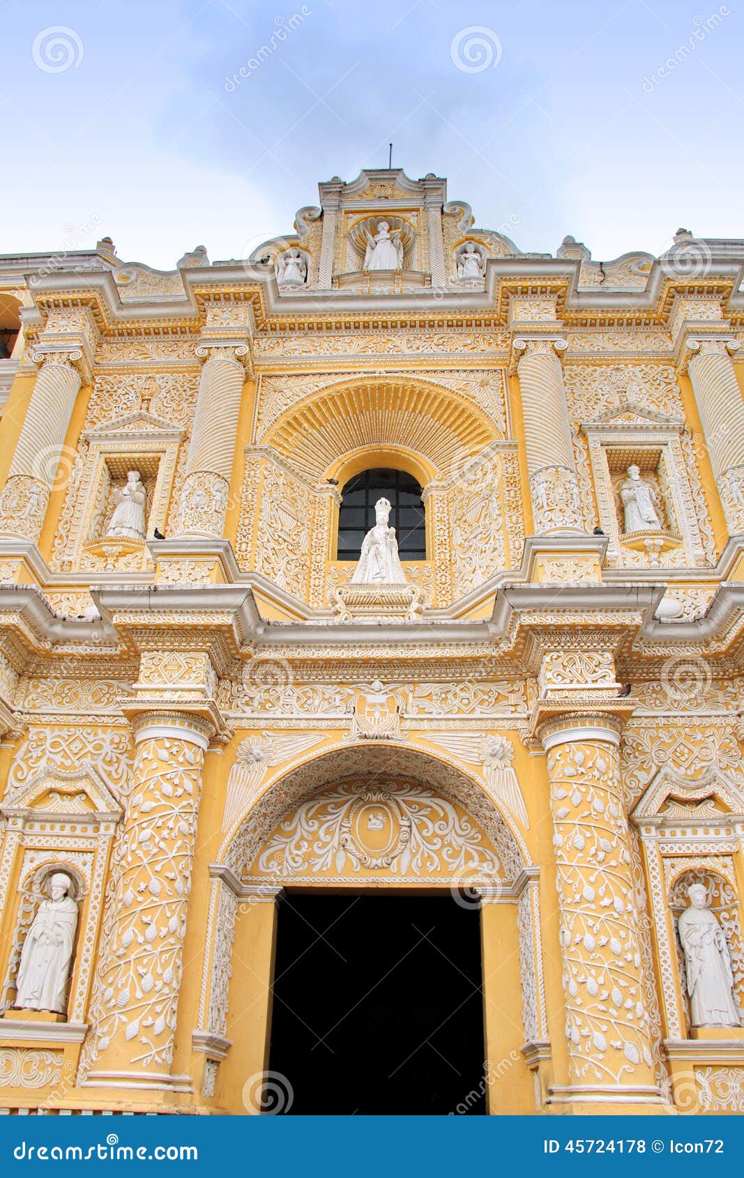 antigua, guatemala: la merced church, built in 1767, following g