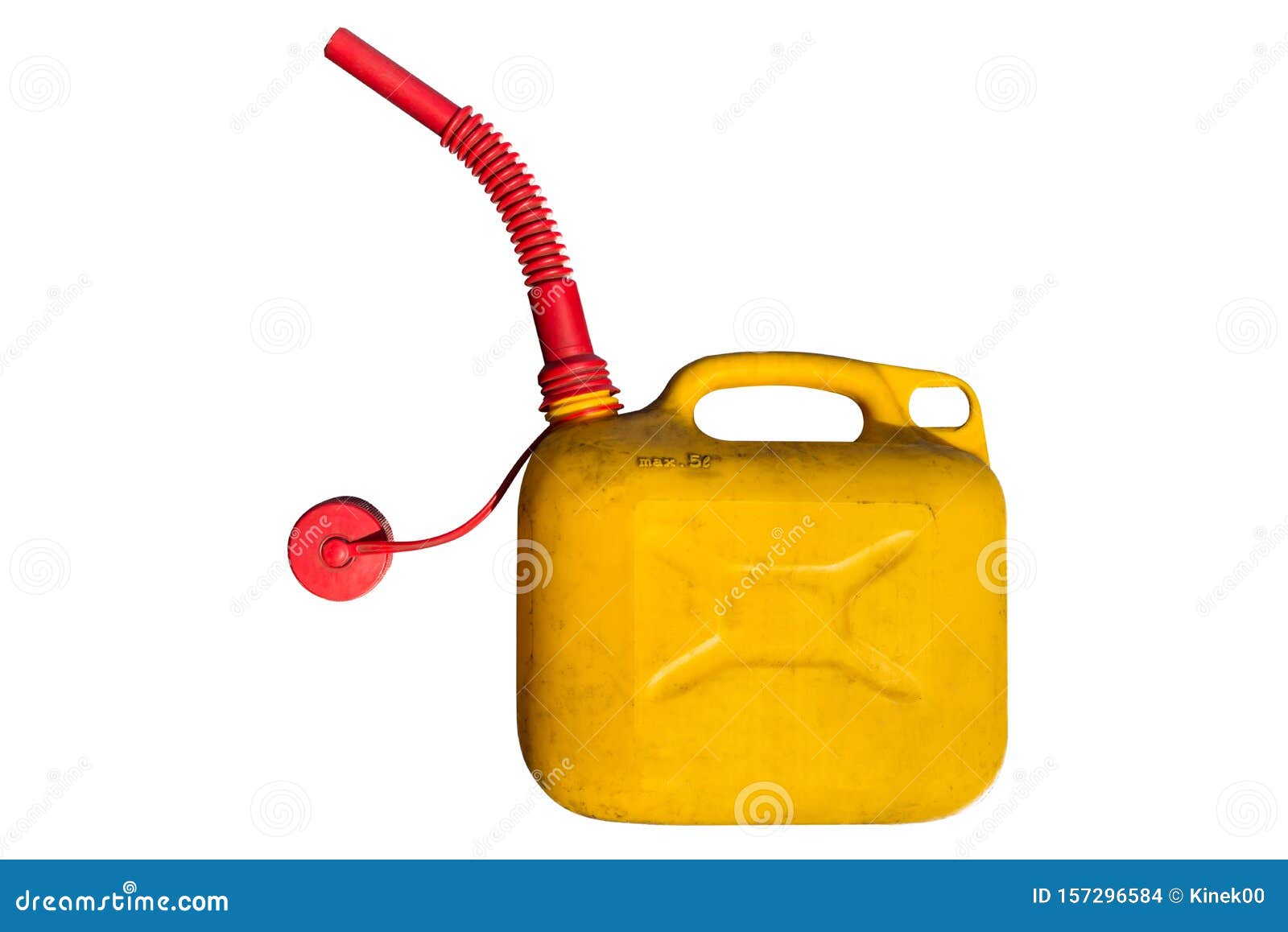 Antiguo DepÃ³sito De Combustible PlÃ¡stico De Cinco Litros De Color  Amarillo Para Transportar Y Almacenar Gasolina Con Un Embudo P Foto de  archivo - Imagen de gota, sucio: 157296584