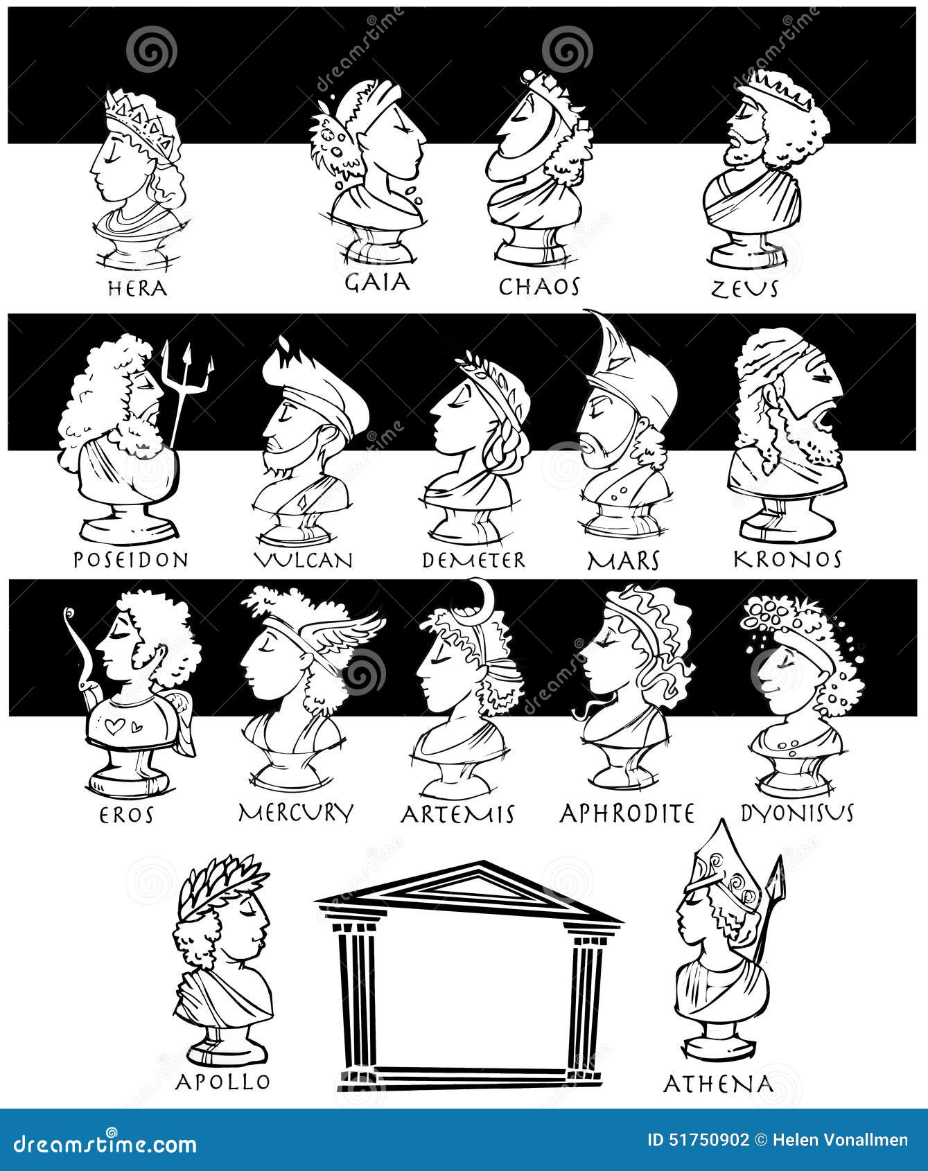 Antike Griechische Gotter Clipart Vektor Abbildung Illustration Von Antike Gotter