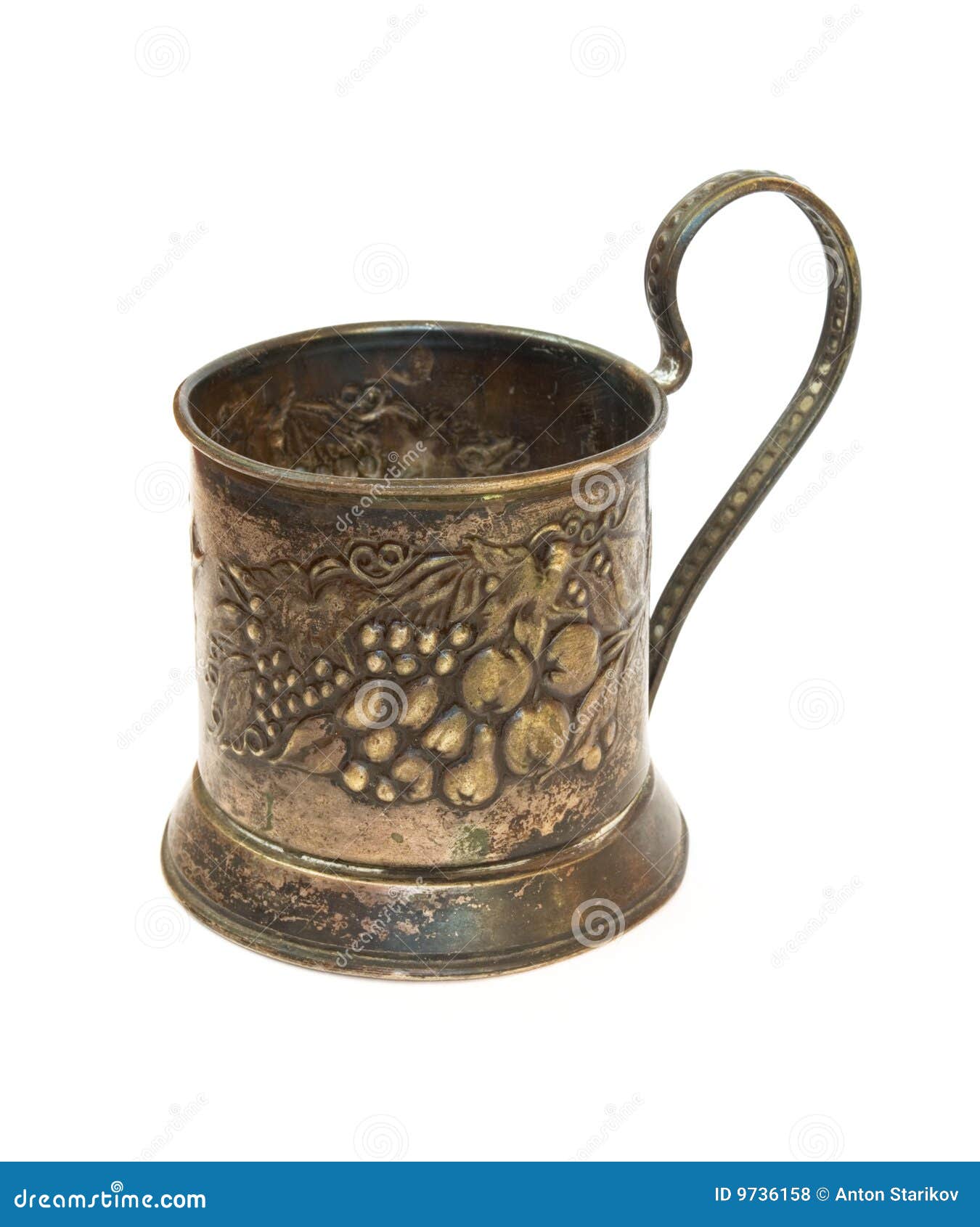 Antike Silberne Glashalterung Stockfoto - Bild von vorbereitung, grau