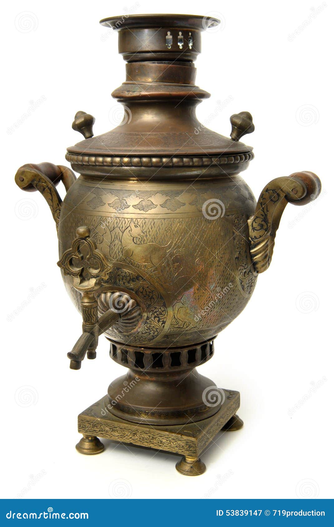 Antiker russischer Samovar stockbild. Bild von selbstgemacht - 53839147