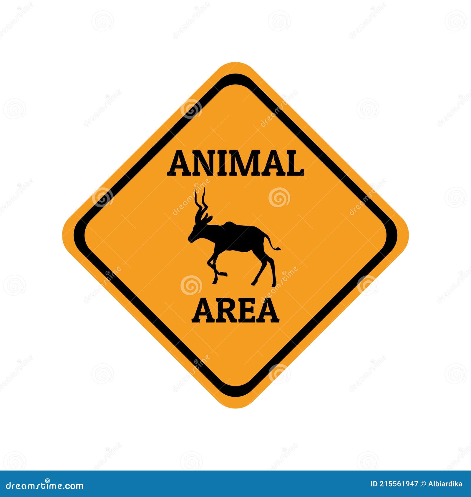 Antilope Hirsch Tier Warnung Verkehrszeichen Design Vektor
