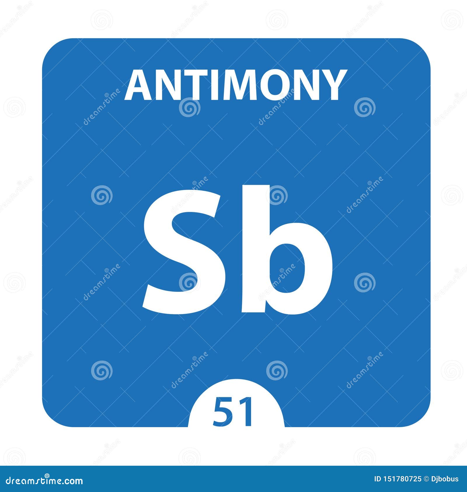 Antimony Sb Chemical Element Antimony Sign With Atomic Number Chemical 51 Element Of Periodic Table Periodic Table Of The Stock Illustration Illustration Of Number