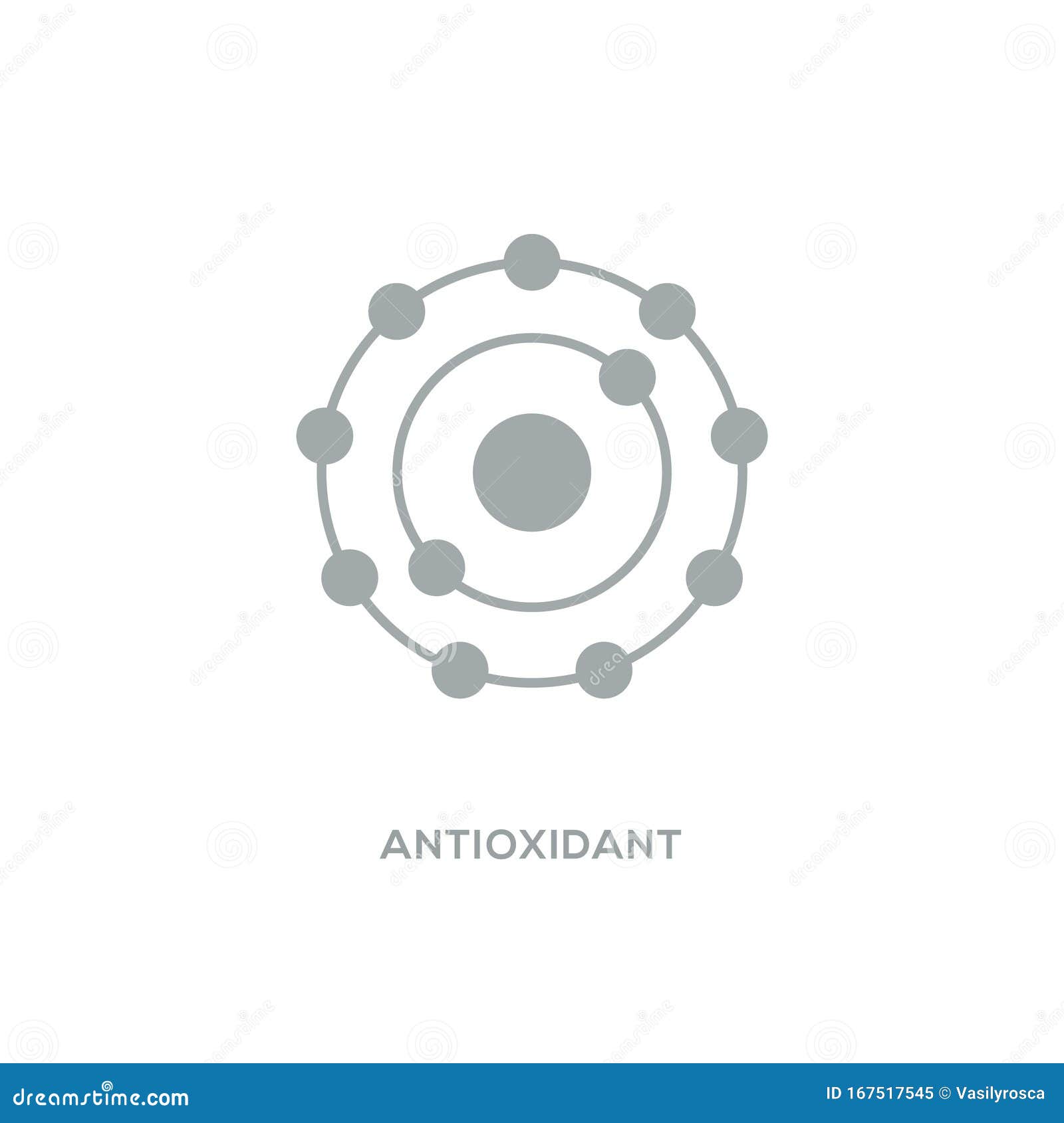 antioxidant  icon, radical free oxidant molecule