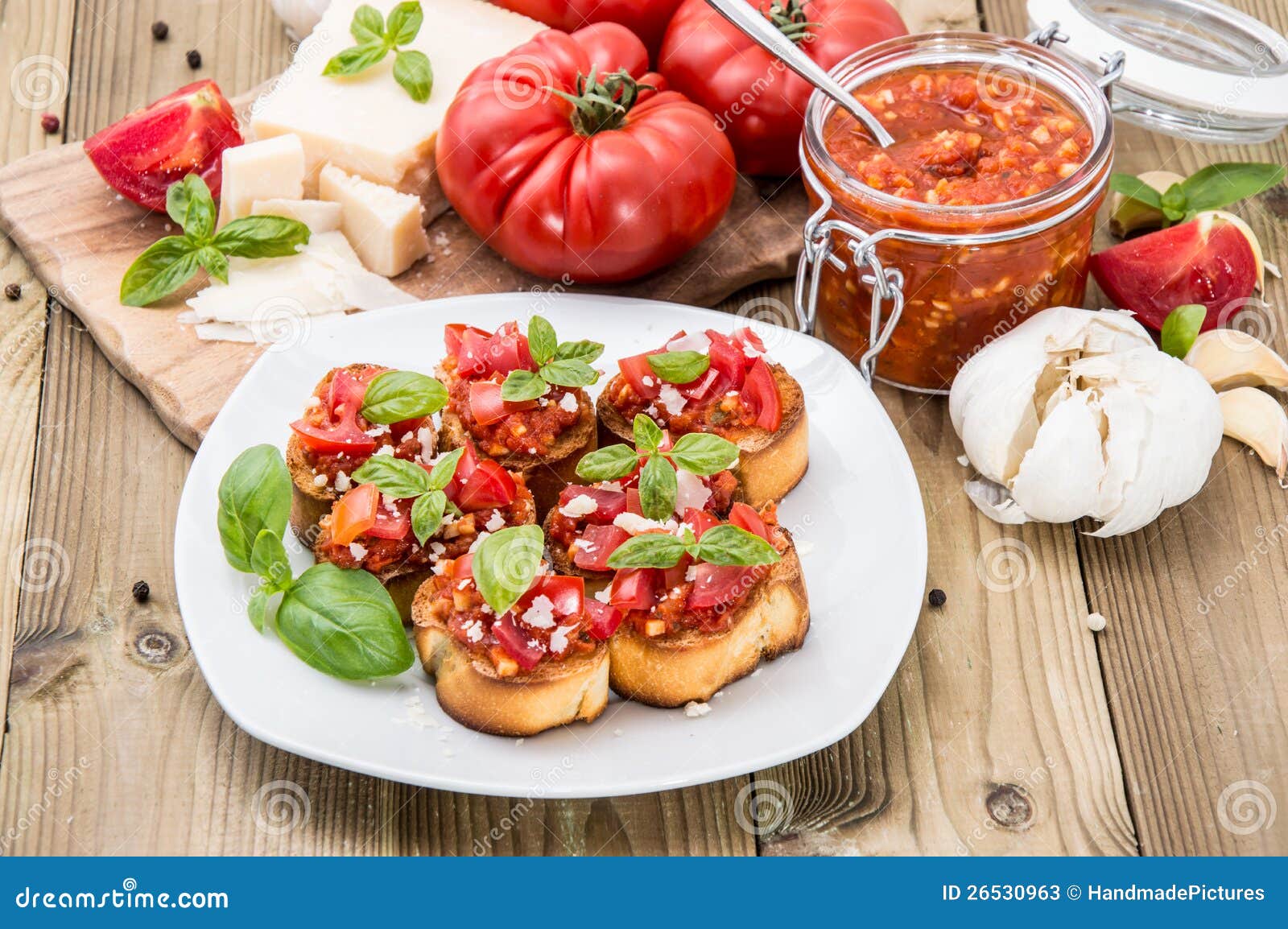 Antipasti (Bruschetta) on a Plate Stock Image Image of homemade