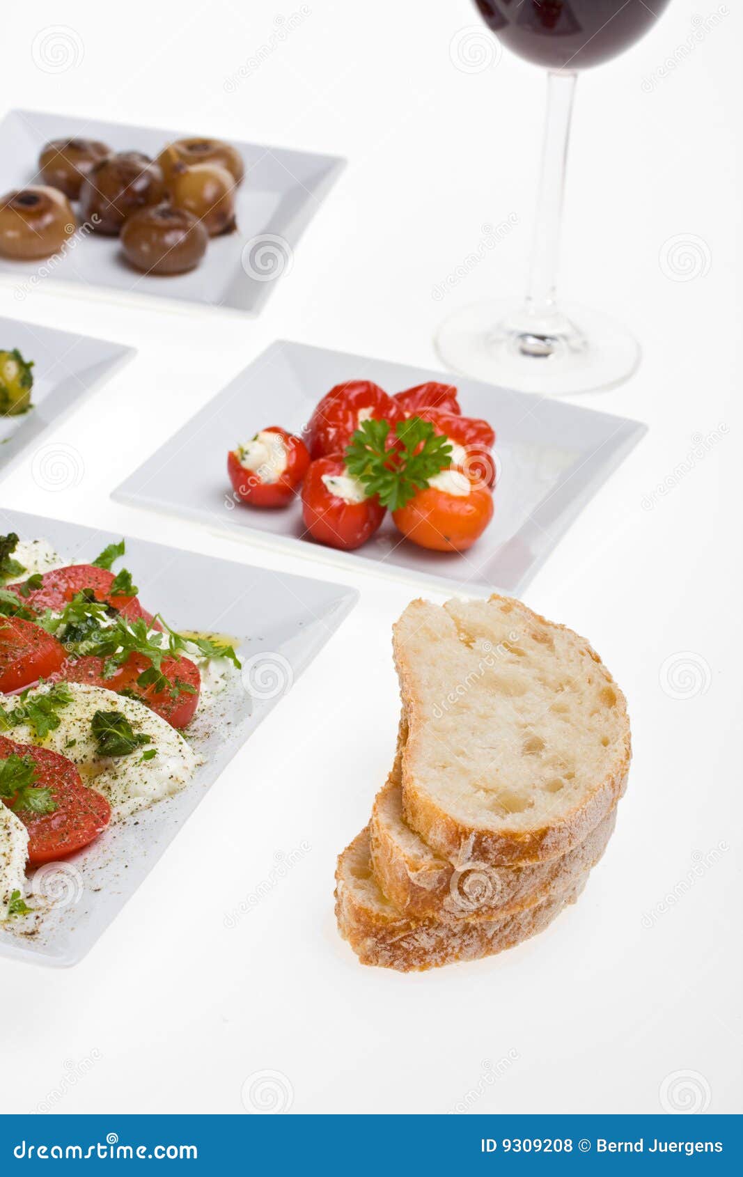 Antipasti misti stock photo. Image of basil, mozarella 9309208