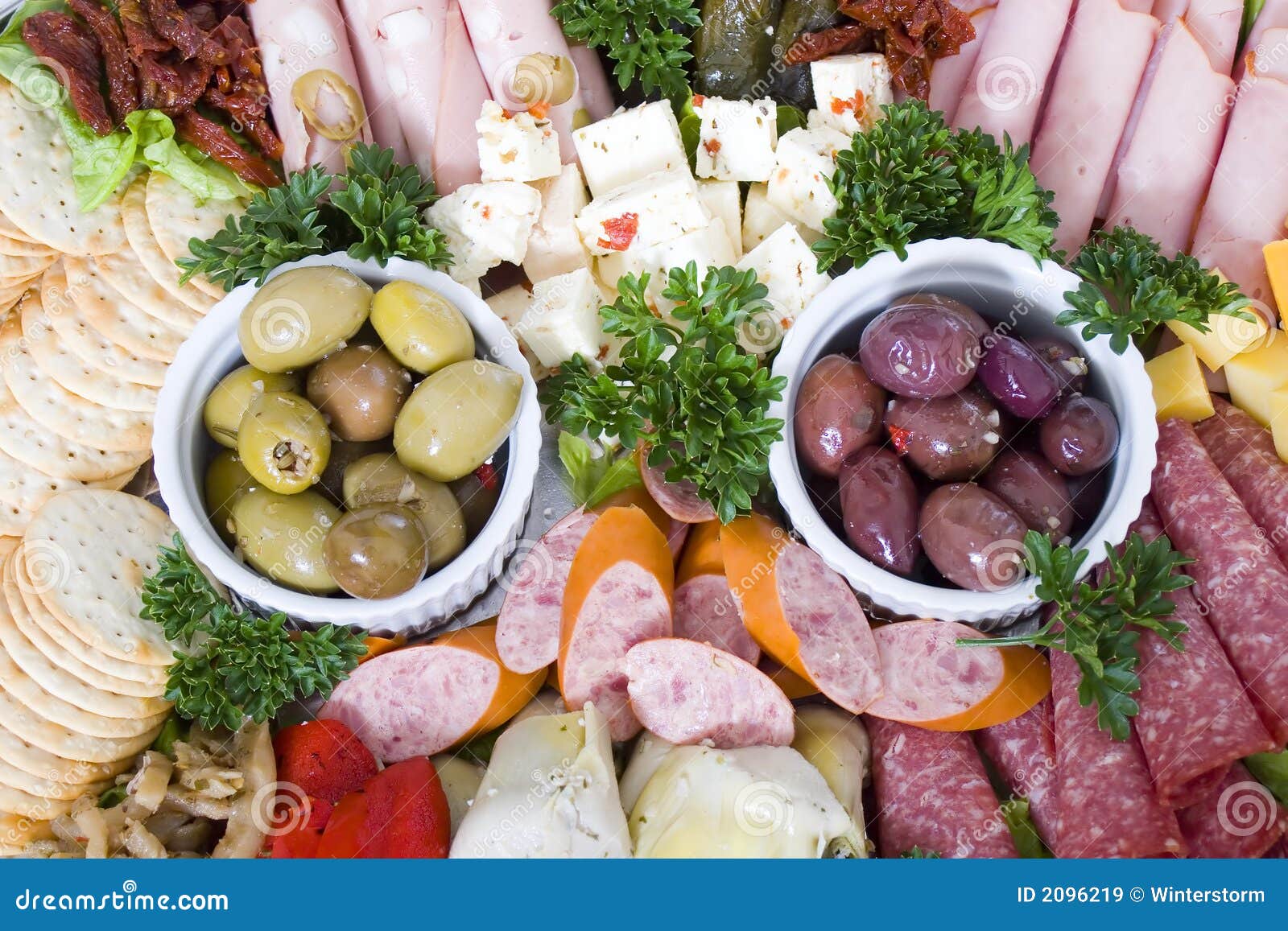 Antipasto catering platter stock image. Image of hearts 2096219