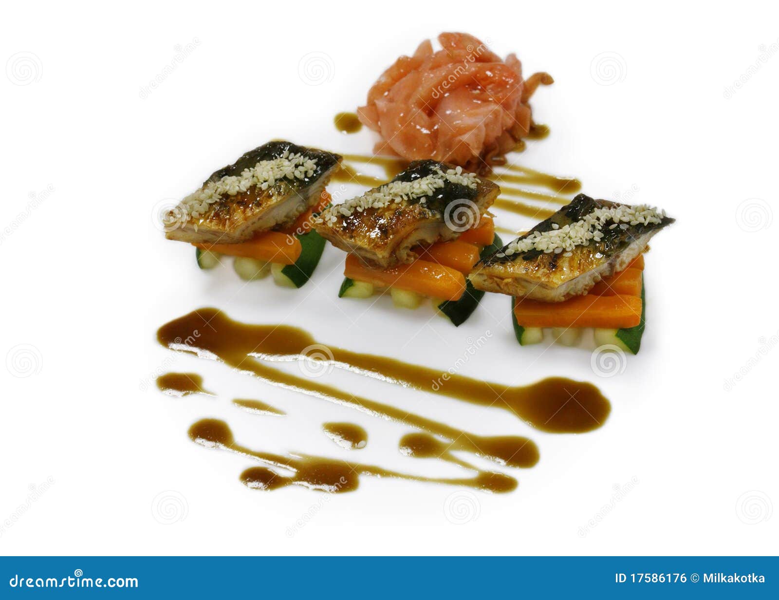 Antipasto Freddo Dei Pesci Con Le Verdure Fotografia Stock Immagine