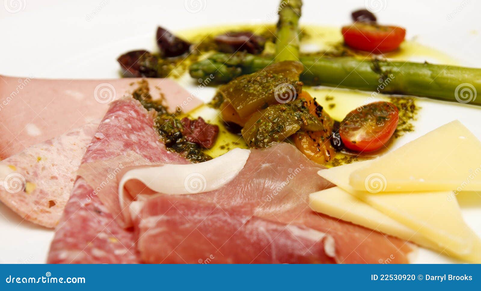 Antipasto of Meat Cheese and Asparagus Stock Photo Image of meal
