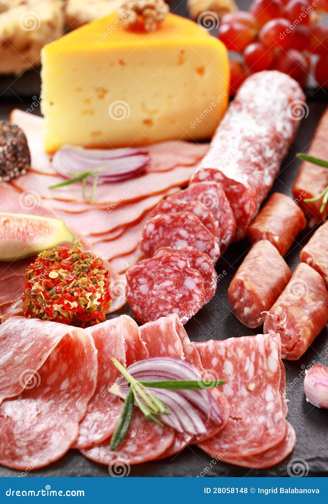 Antipasto Salami and Cheese Catering Platter Stock Photo Image of