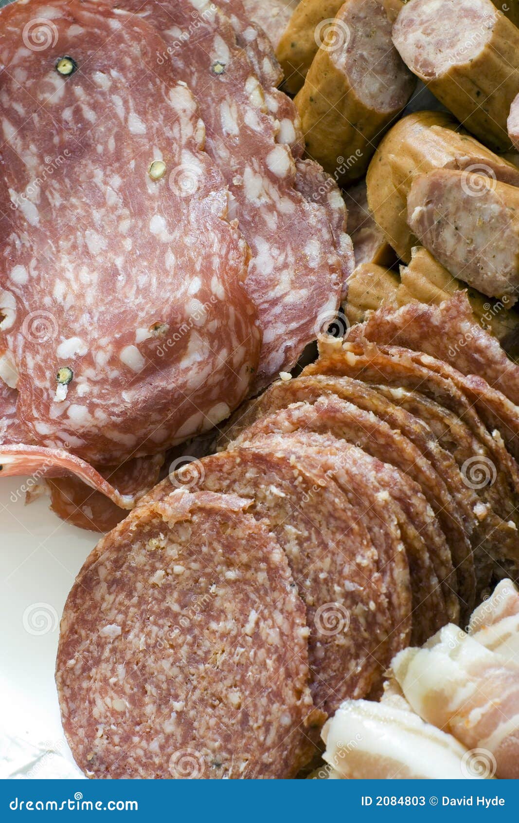 Antipasto; various meats stock image. Image of plate, rolled 2084803