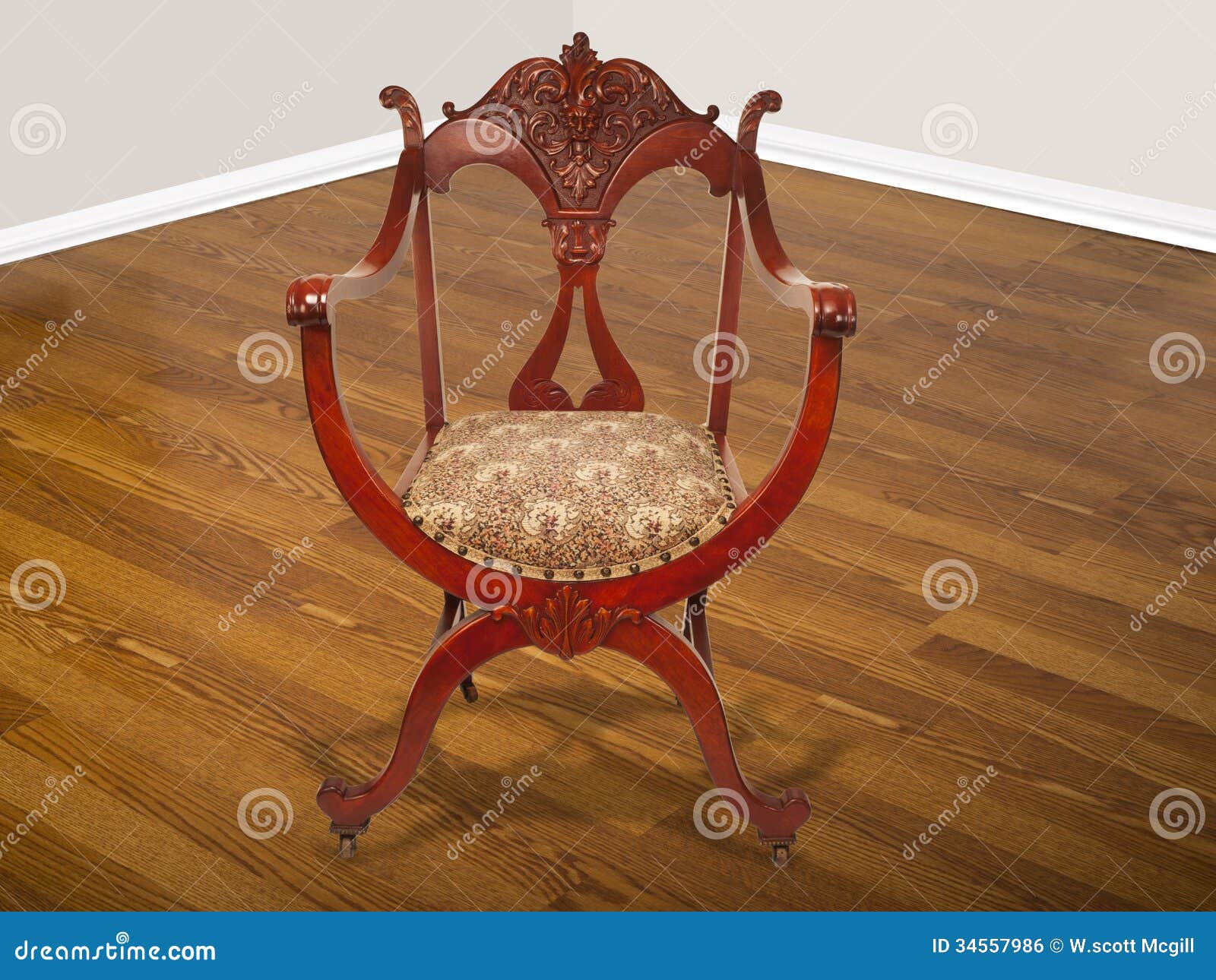 Antique American Mahogany Chair. Stock Photo - Image of head, legs