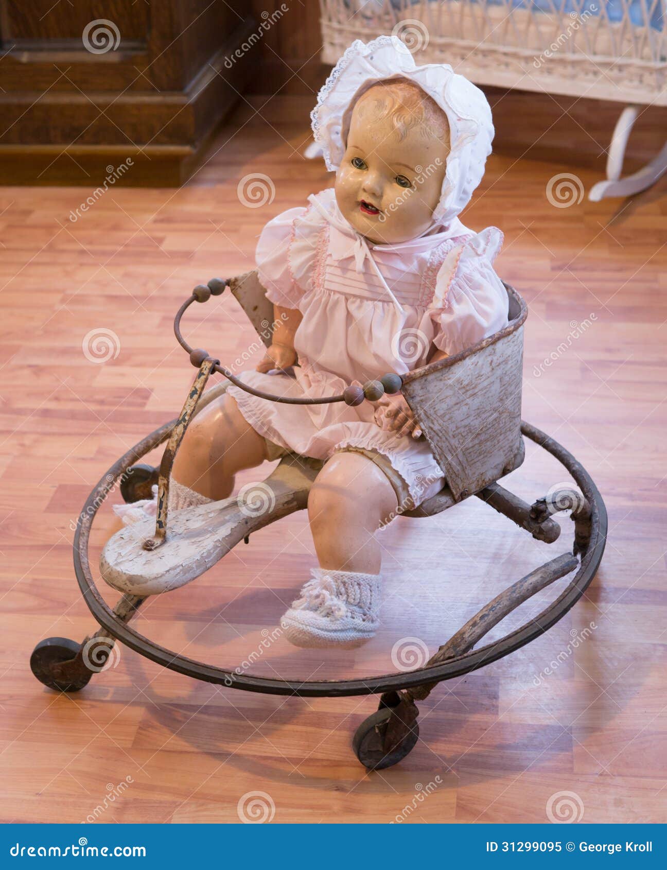 old baby walker with wheels