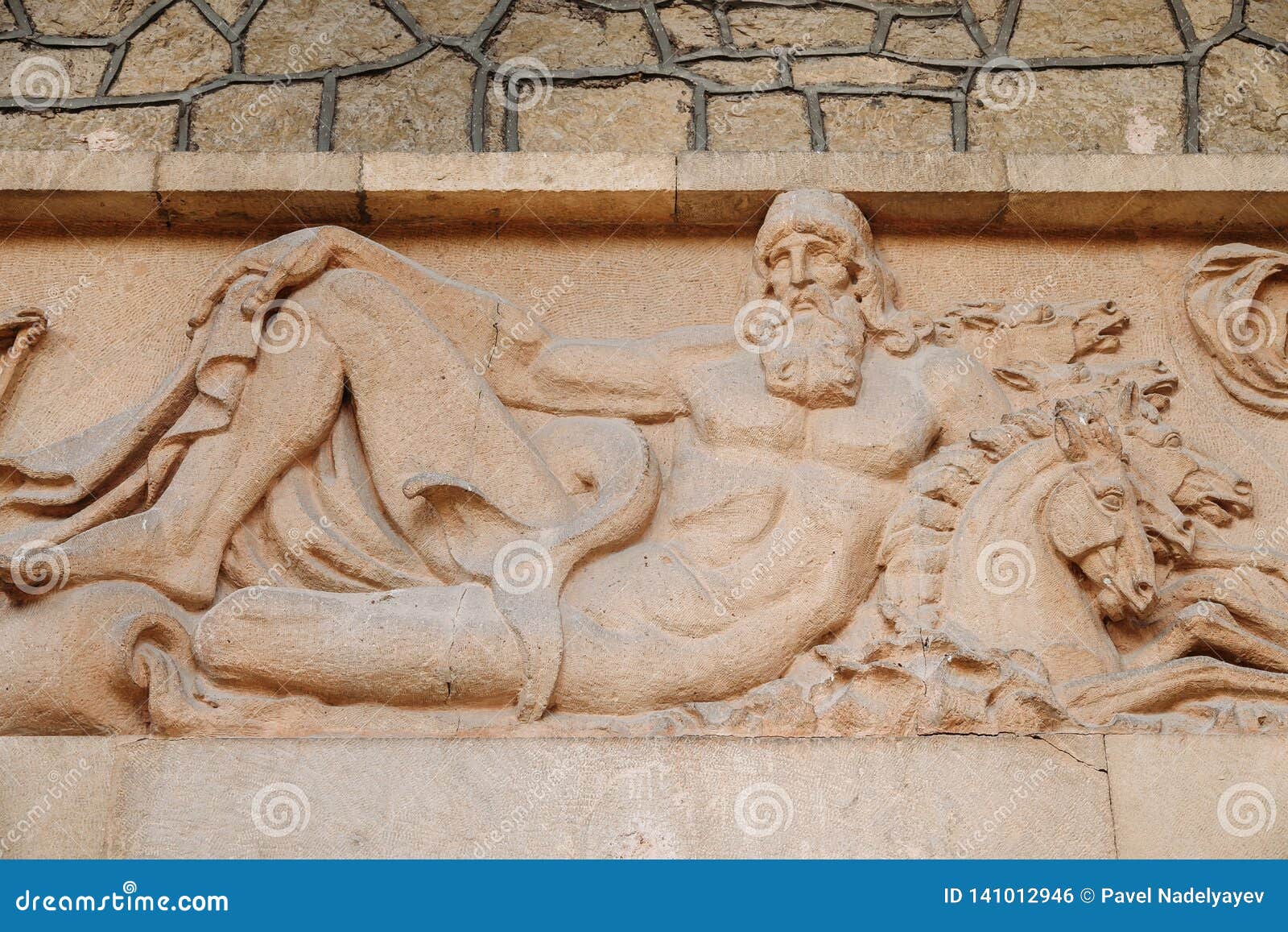 Bas-Relief Greek Warrior Stucco Plaster Bas Relief Large Sculpture Greek Picture 
