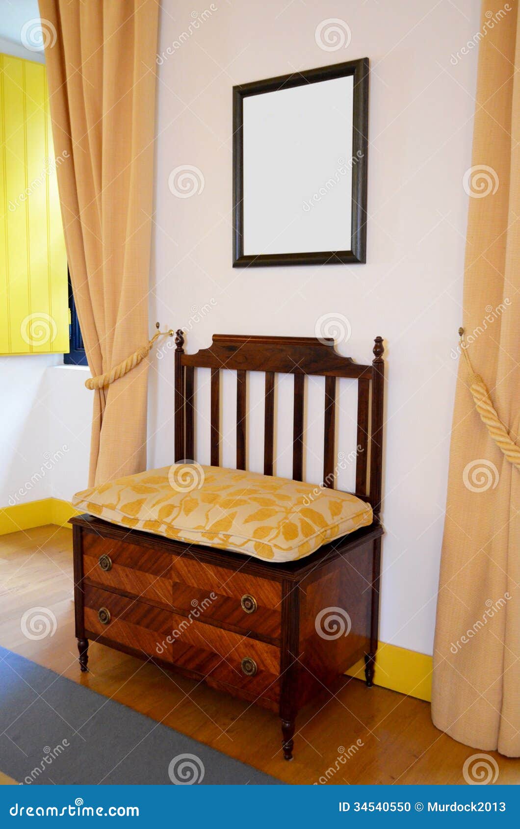 Antique bench chair stock photo. Image of antique, yellow 34540550