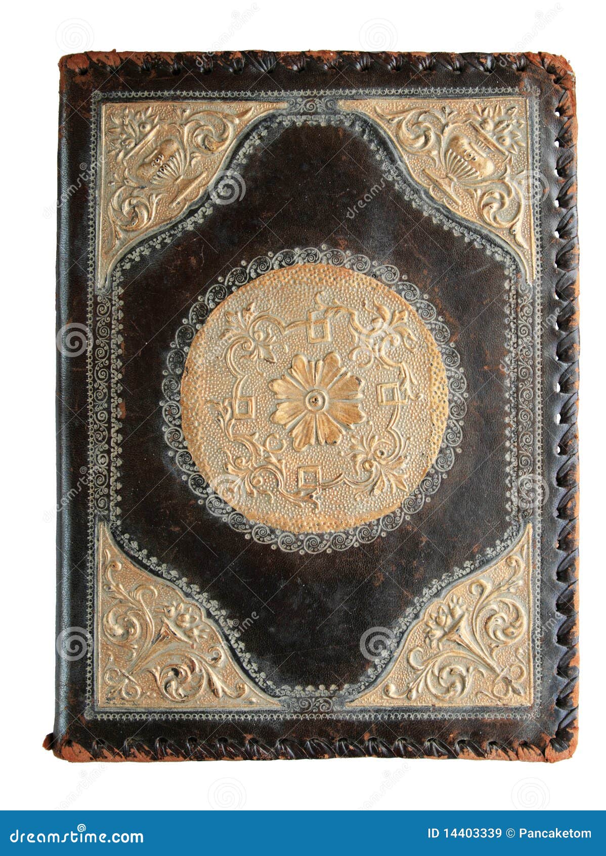Antique book cover stock image. Image of isolated, embossed 14403339