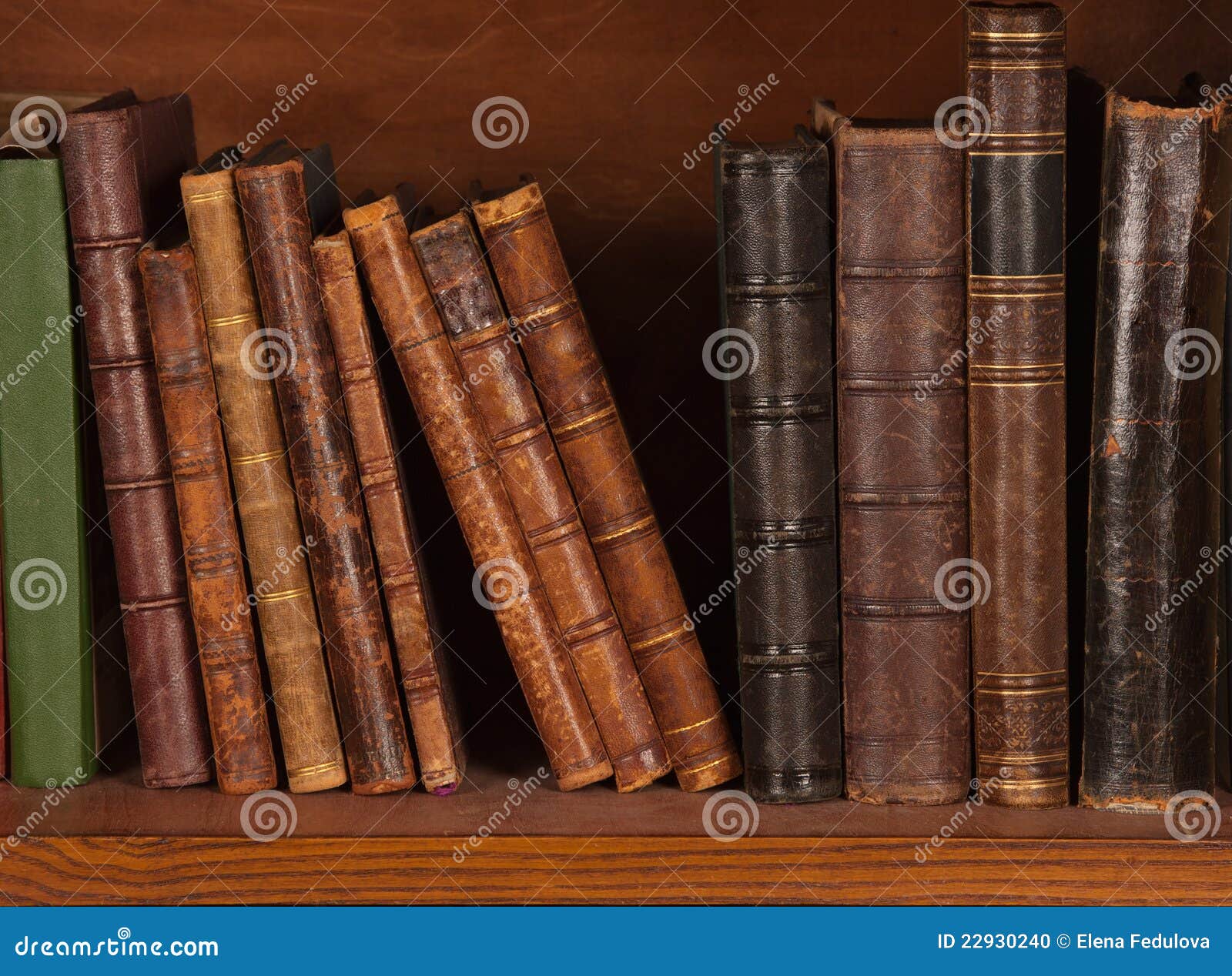 Antique books on shelf stock photo. Image of literary - 22930240