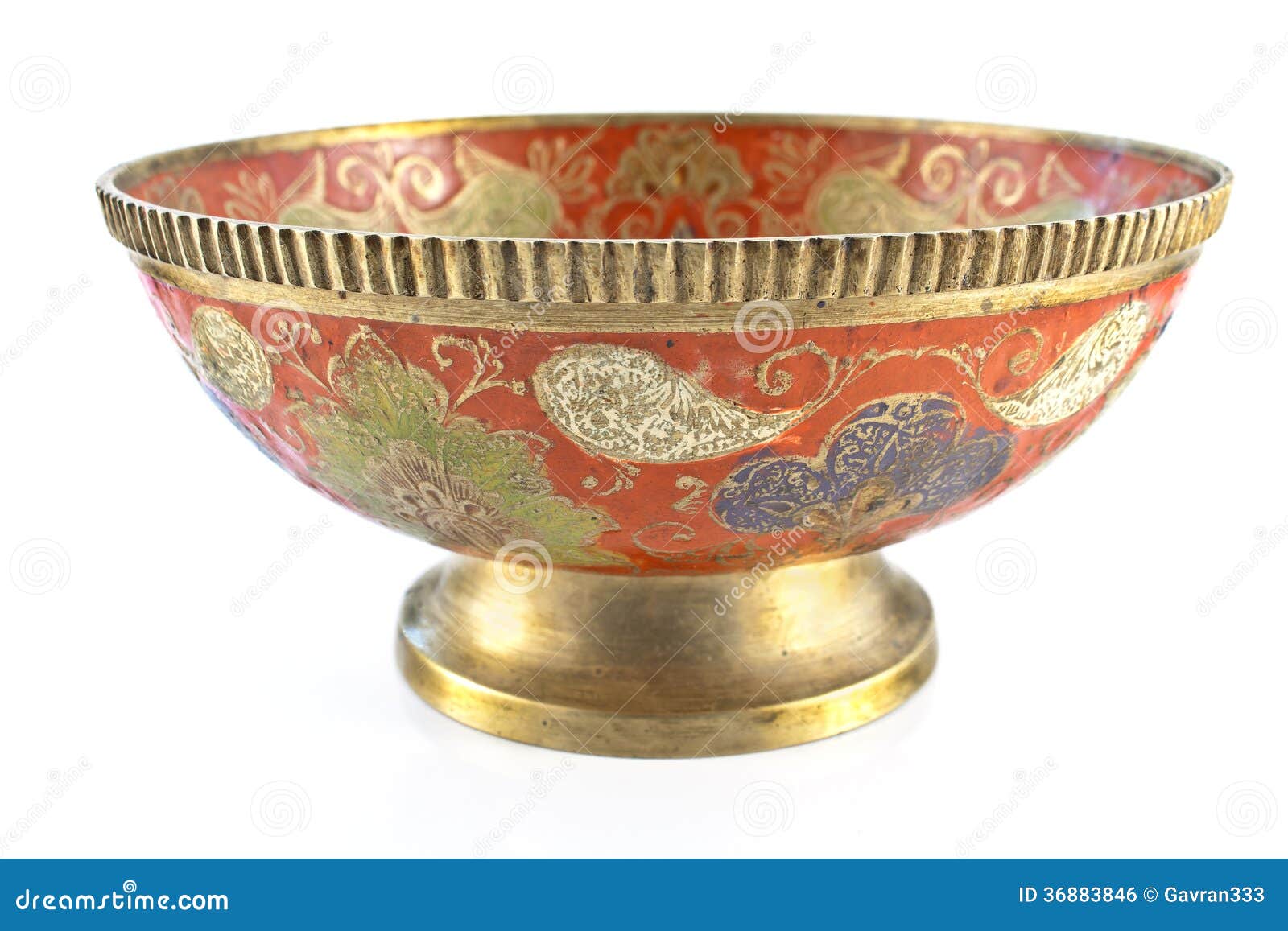 Antique brass bowl stock photo. Image of tableware, decoration 36883846