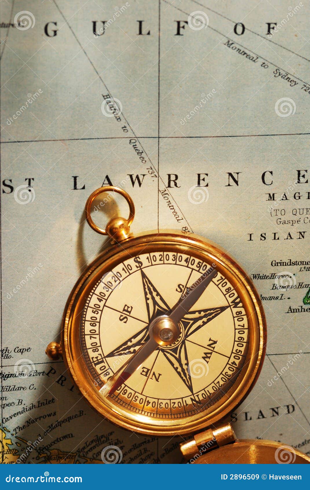 Antique brass compass stock image. Image of direction 2896509