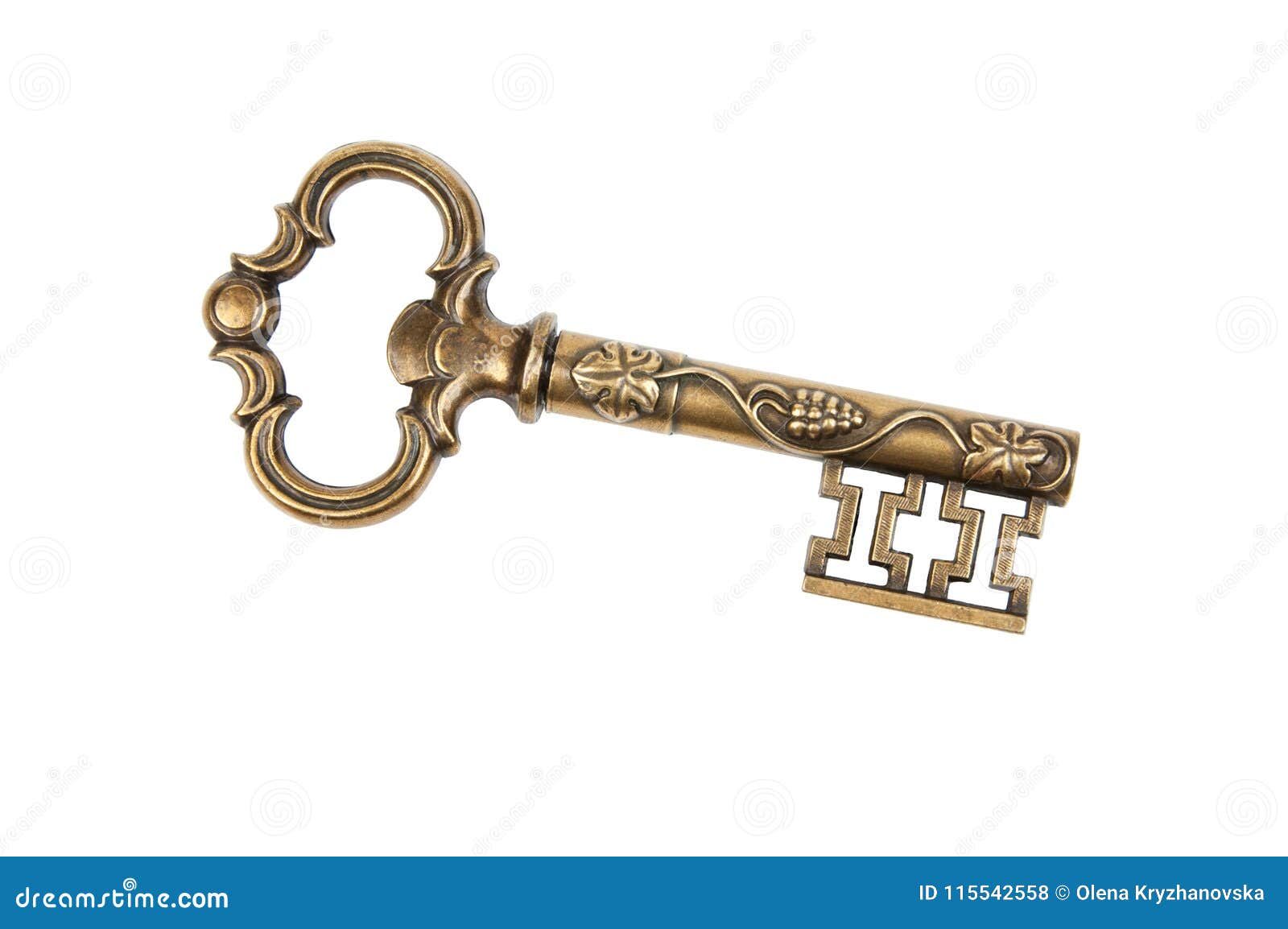 Antique Brass Corkscrew on a White Background Stock Photo - Image of
