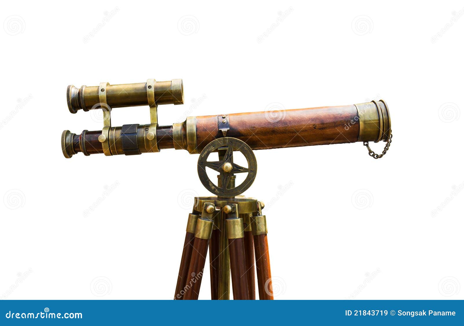 Antique brass telescope stock image. Image of brown, looking - 21843719