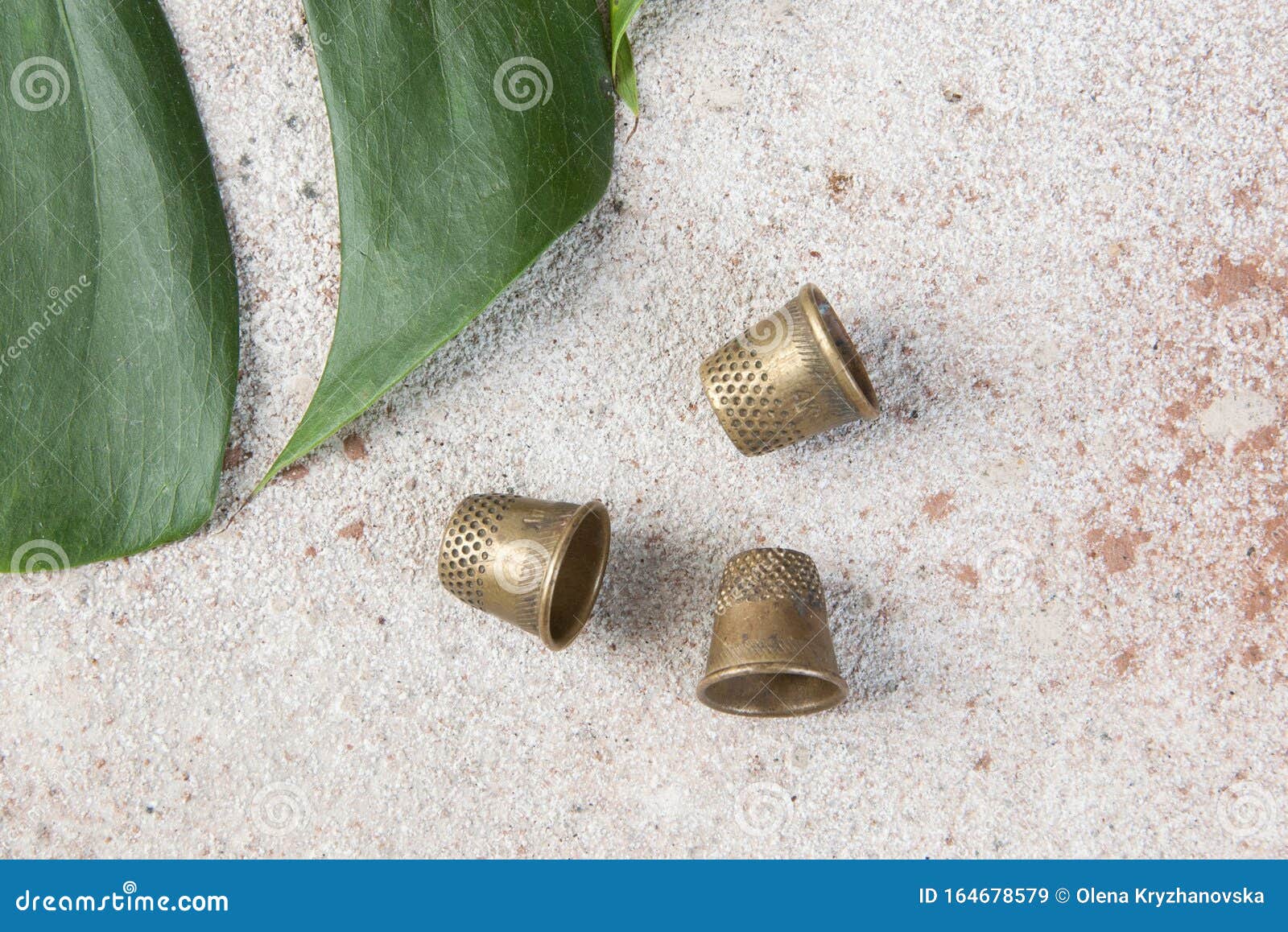 Antique brass thimbles stock image. Image of tool, antique 164678579