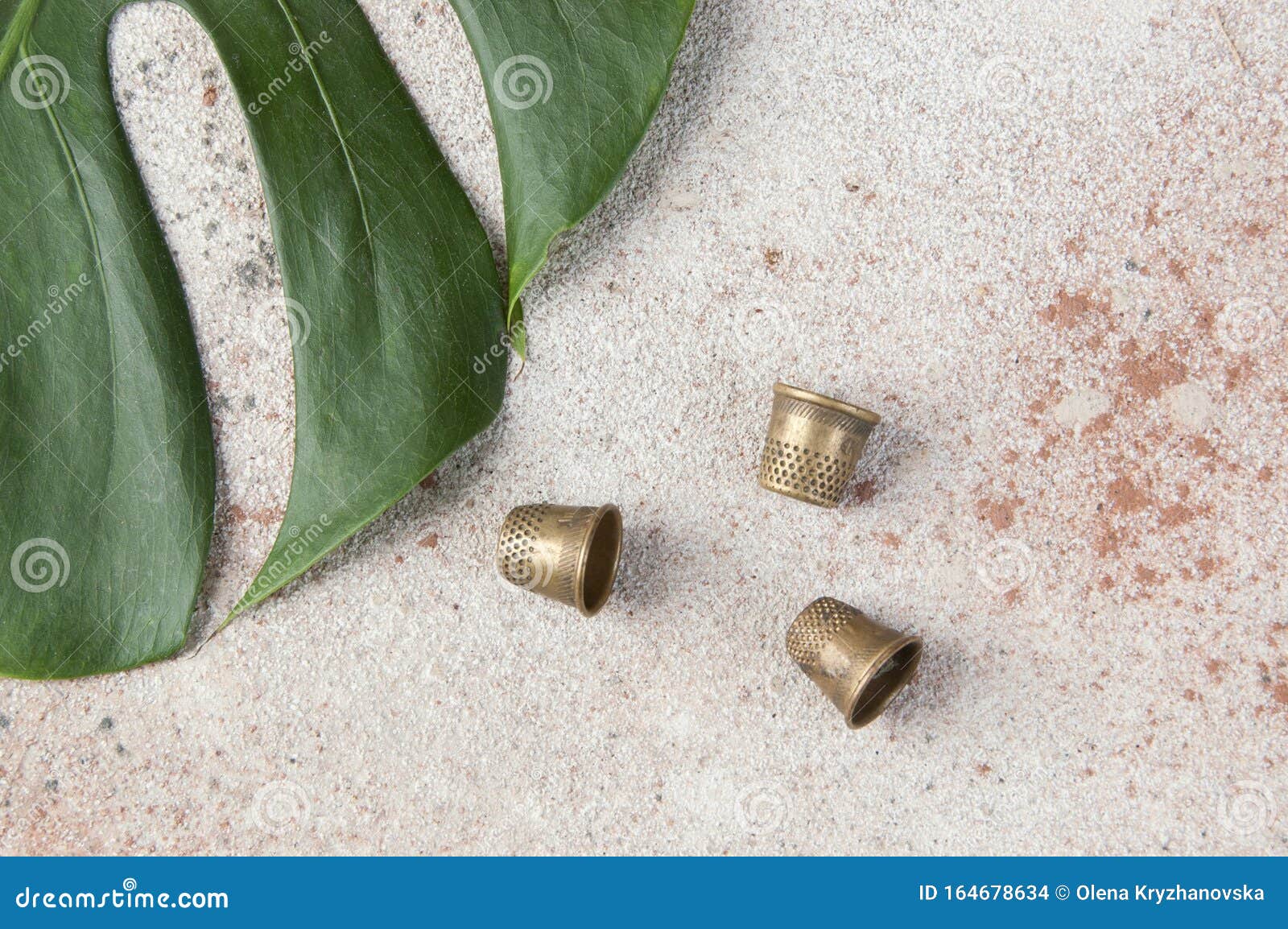 Antique brass thimbles stock photo. Image of ancient 164678634