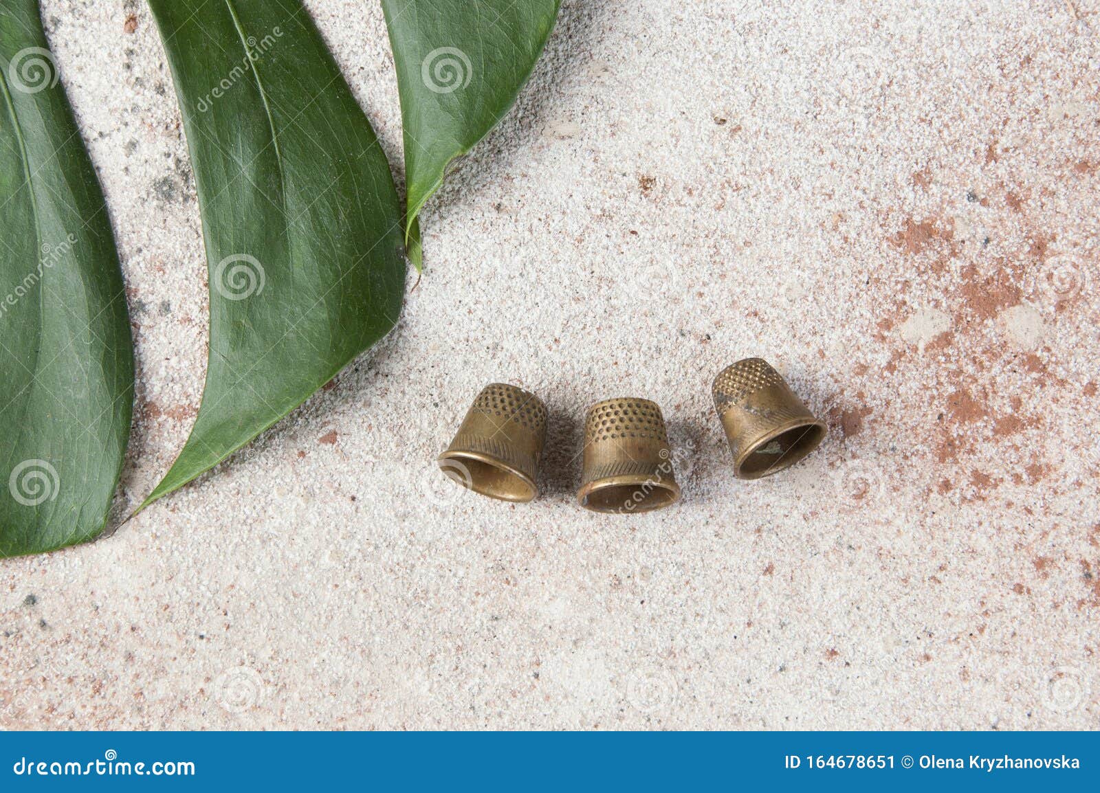 Antique brass thimbles stock image. Image of background 164678651