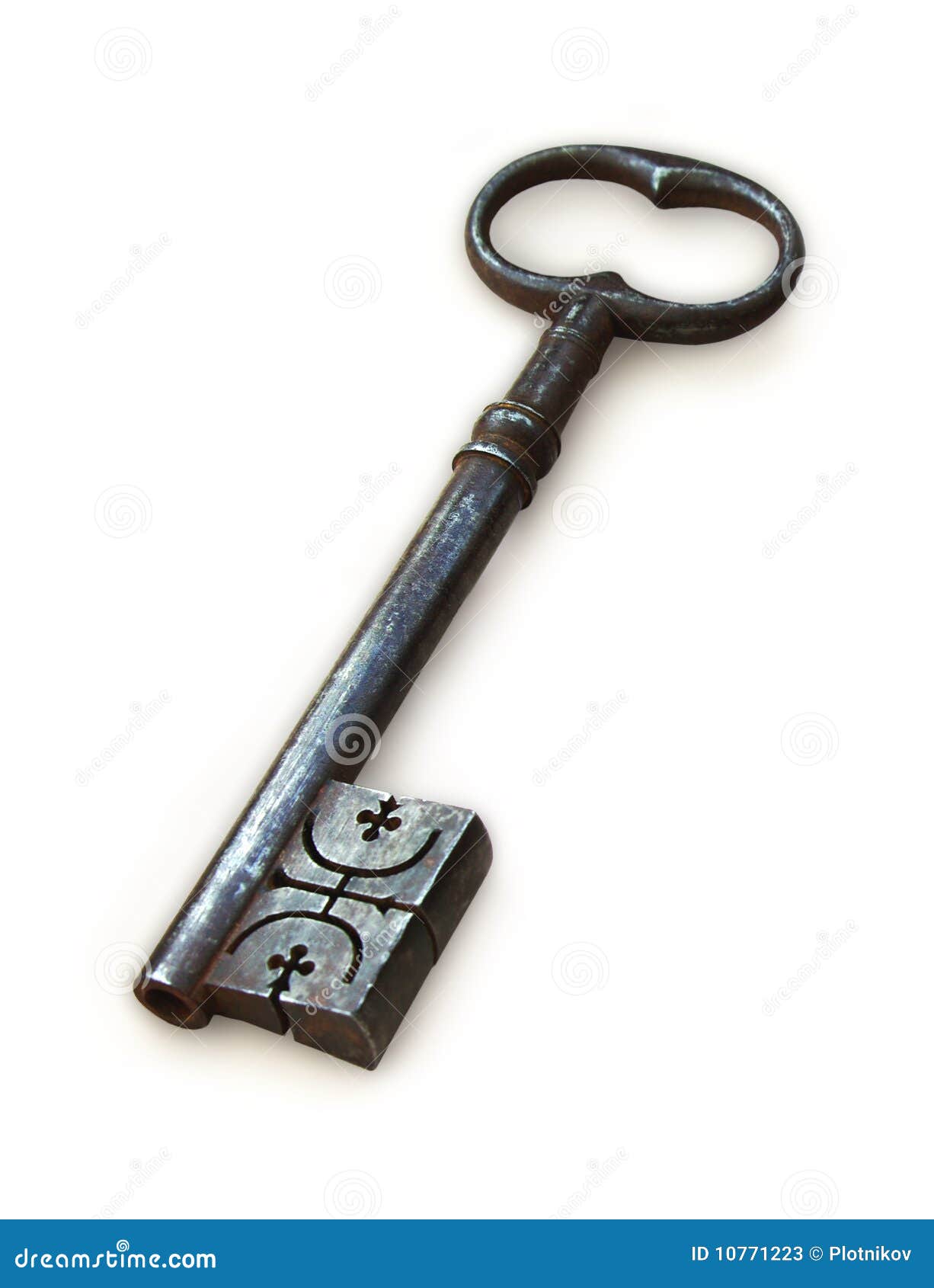 Antique bronze key stock image. Image of ornate, white 10771223
