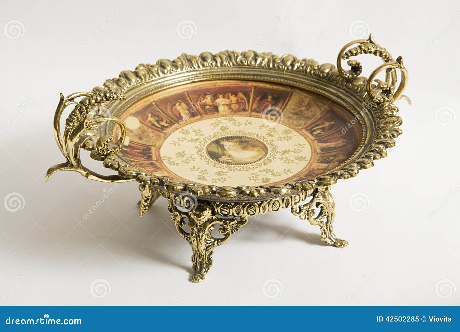 Antique bronze Tray stock image. Image of ancient, handmade 42502285