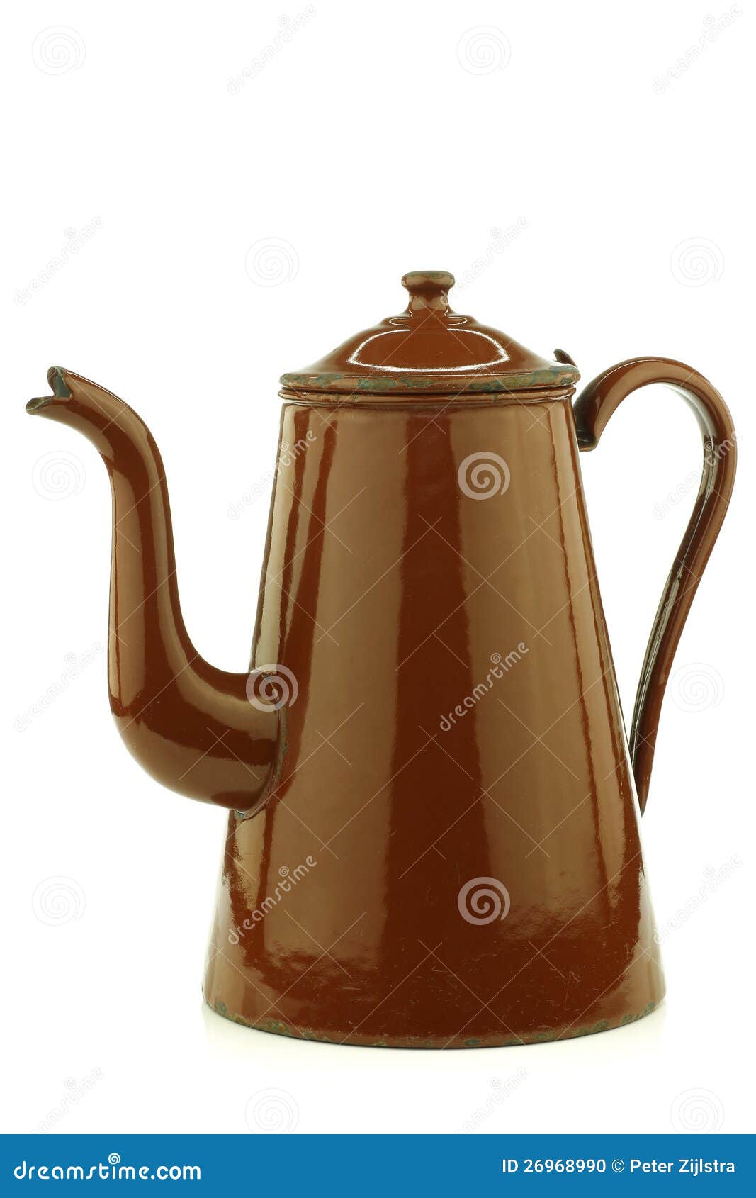 Antique Brown Enameled Coffee Pot Stock Photo Image of kettle