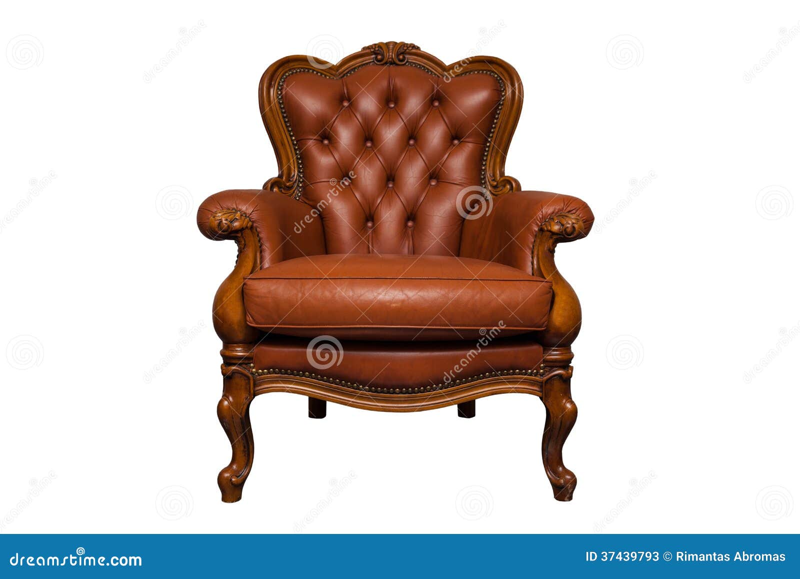 Antique Brown Leather Chair Stock Image Image of luxurious, closeup